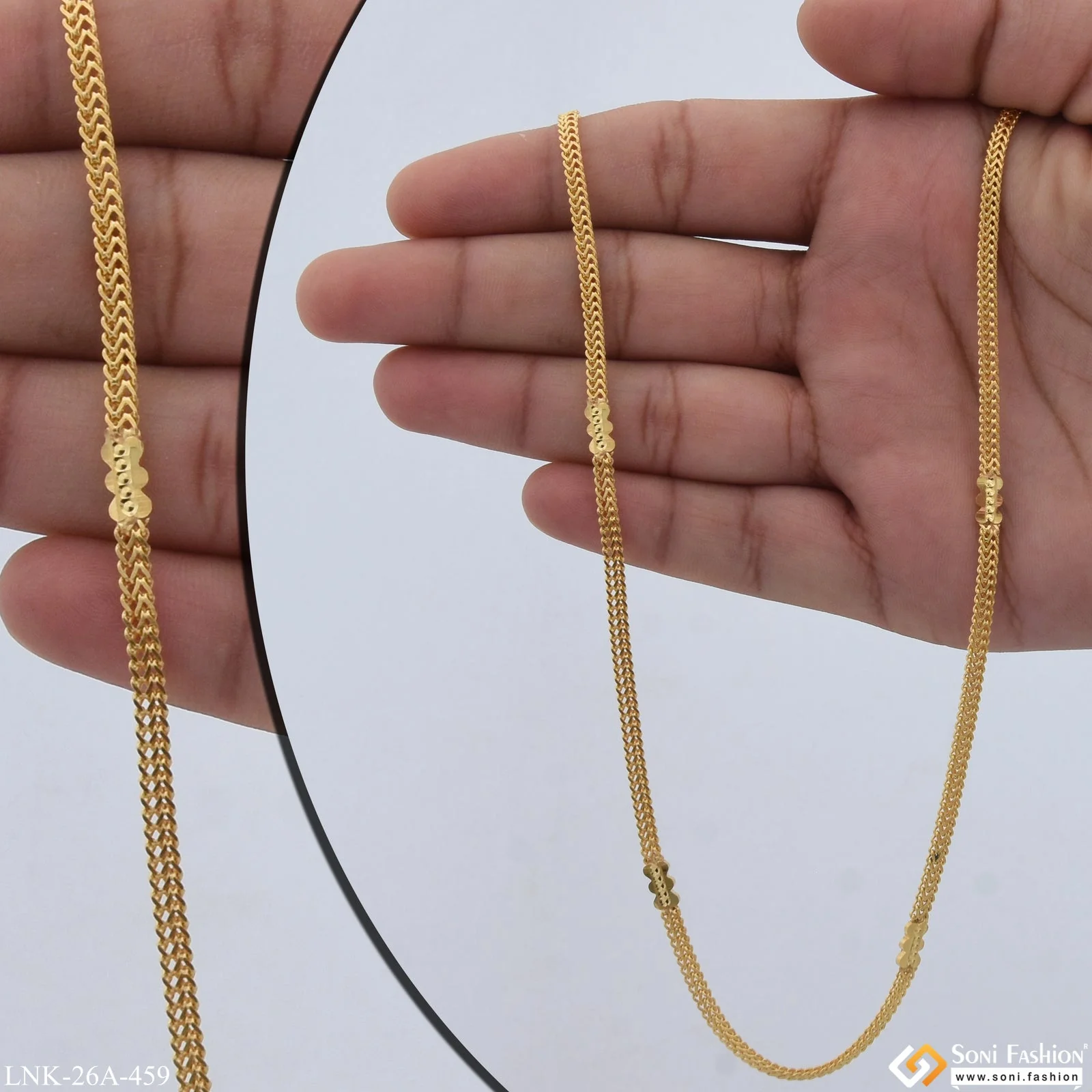 1 Gram Gold Plated Designer Charming Design Chain for Ladies - Style A459 - Image 6