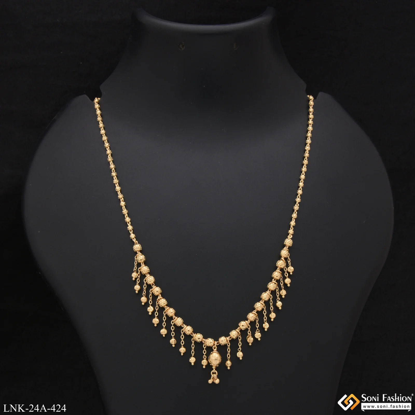 1 Gram Gold Plated Designer Finely Detailed Necklace for Ladies - Style A424 - Image 5