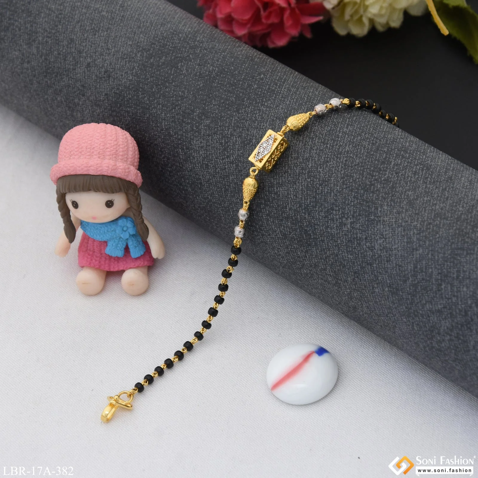 1 Gram Gold Plated Designer Mangalsutra Bracelet for Women - Style A382 - Image 4