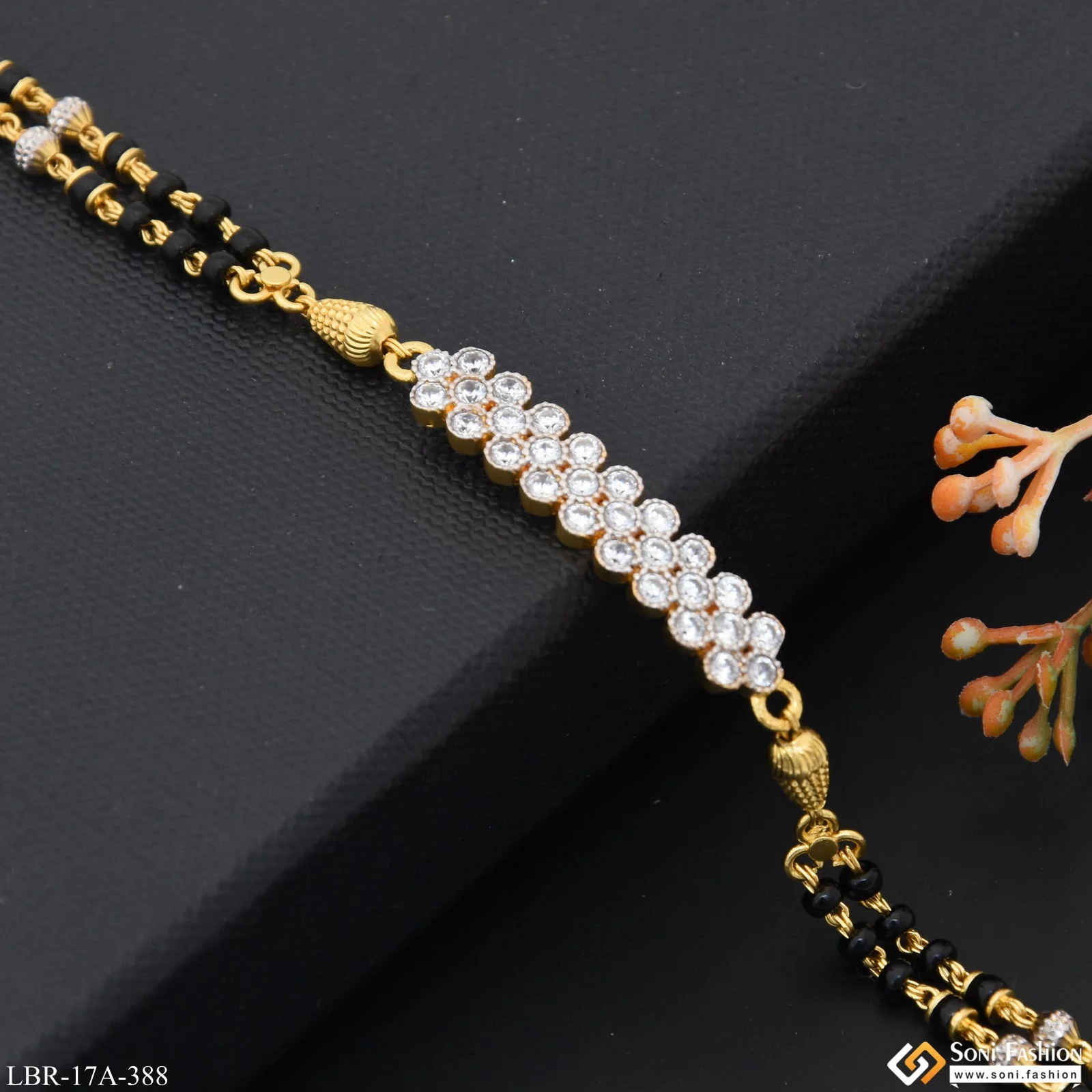 1 Gram Gold Plated Designer Mangalsutra Bracelet for Women - Style A388 - Image 4