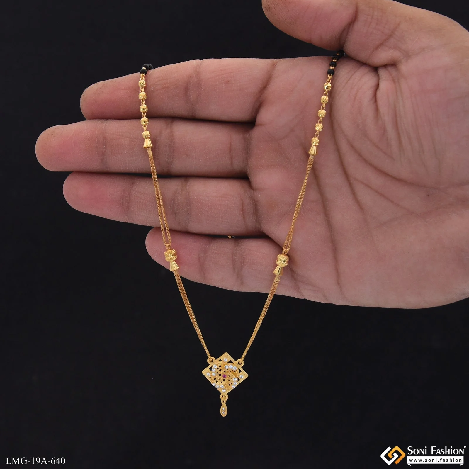 1 Gram Gold Plated Designer Mangalsutra for Women - Style A640 - Image 2