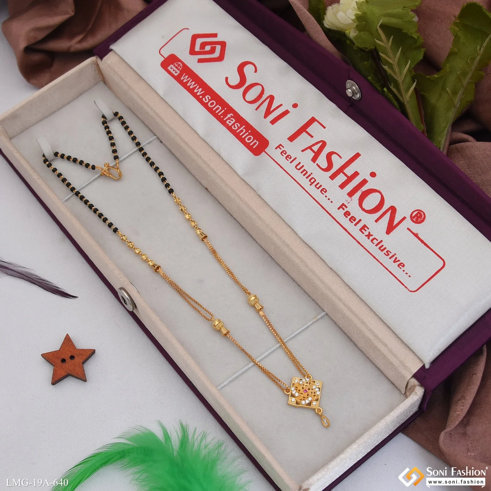 1 Gram Gold Plated Designer Mangalsutra for Women - Style A640 - Image 3