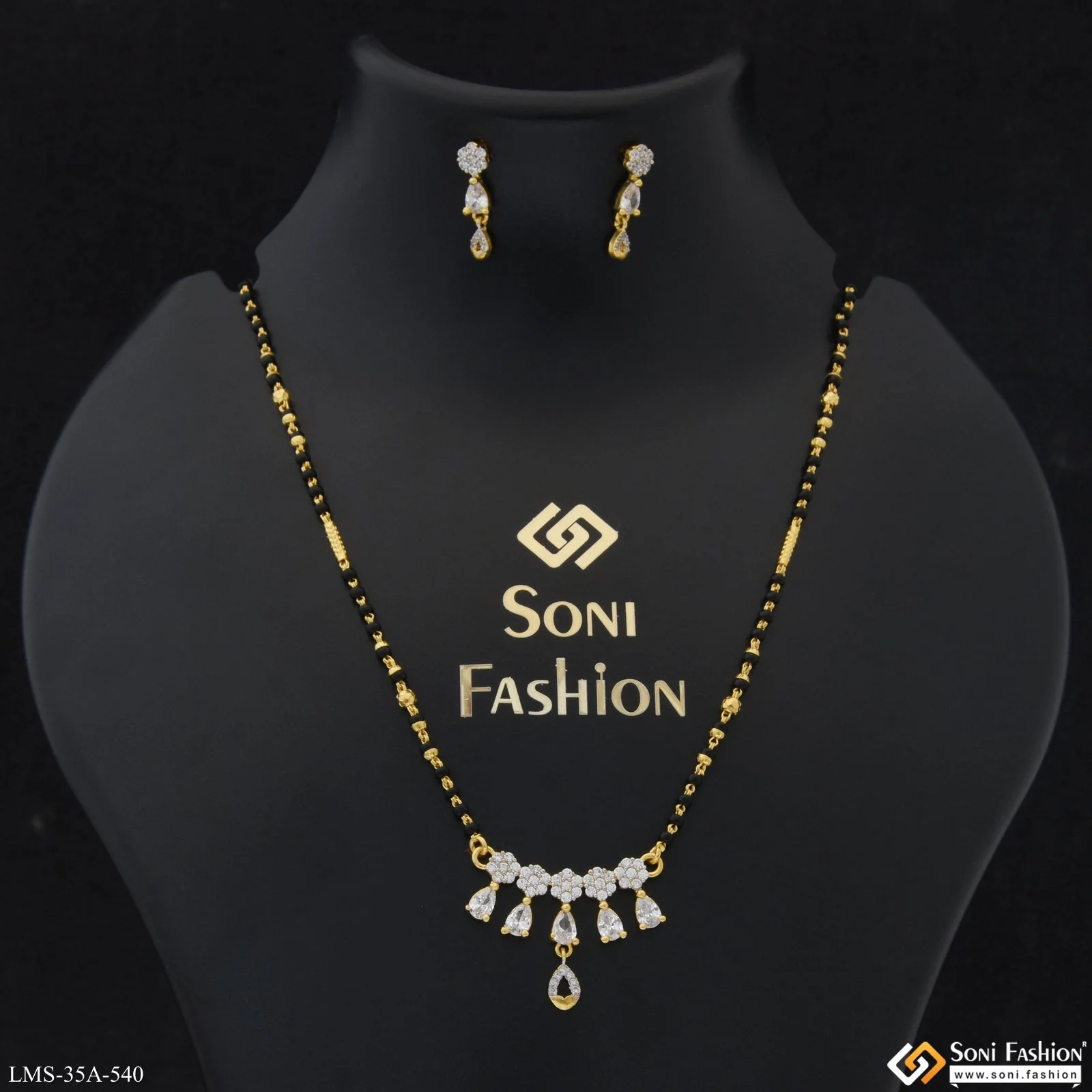 1 Gram Gold Plated Designer Mangalsutra Set for Women - Style A540