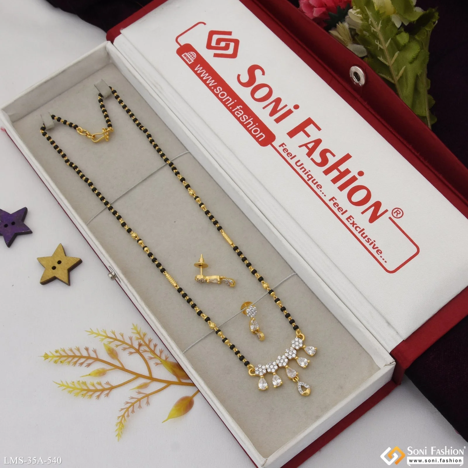 1 Gram Gold Plated Designer Mangalsutra Set for Women - Style A540 - Image 3