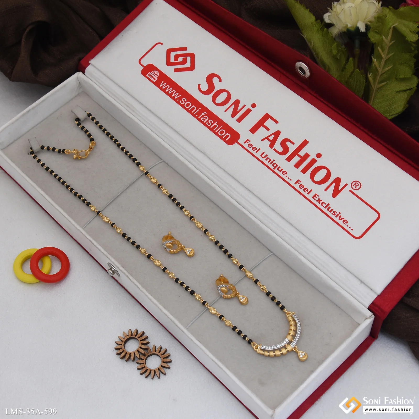 1 Gram Gold Plated Designer Mangalsutra Set for Women - Style A599 - Image 3