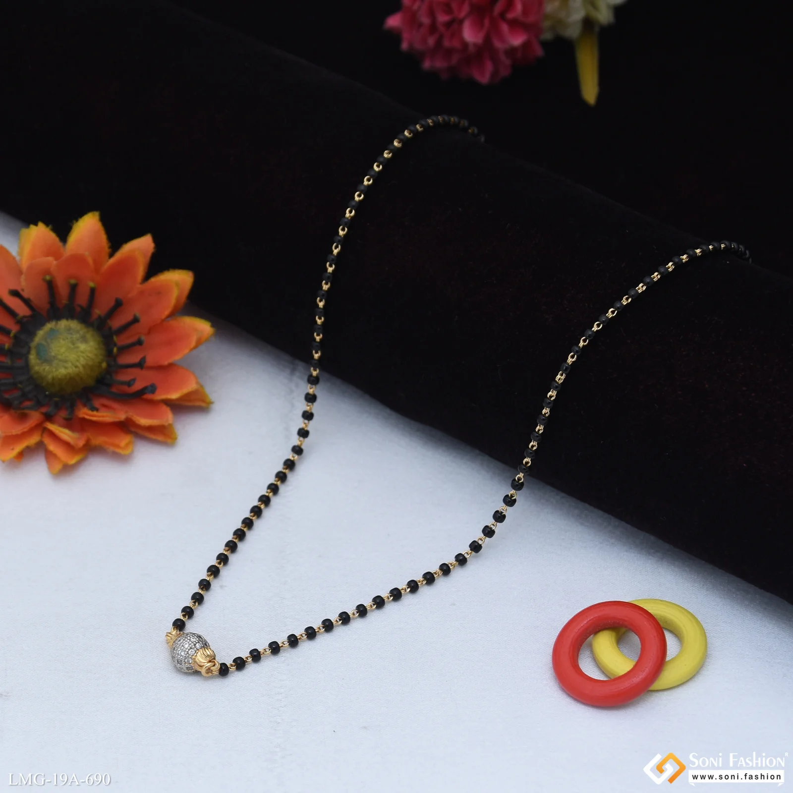 1 Gram Gold Plated Diamond Pendant Mangalsutra for Women - Style A690 - Image 3
