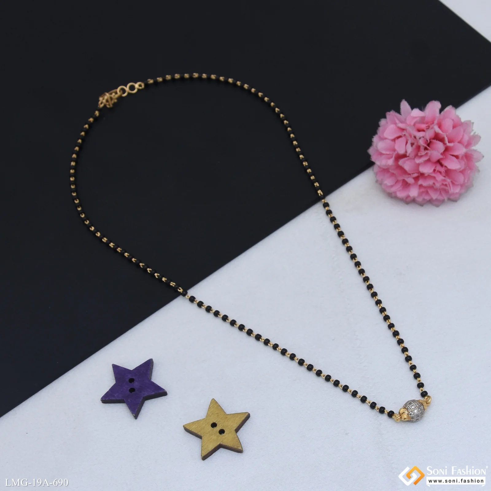 1 Gram Gold Plated Diamond Pendant Mangalsutra for Women - Style A690 - Image 4