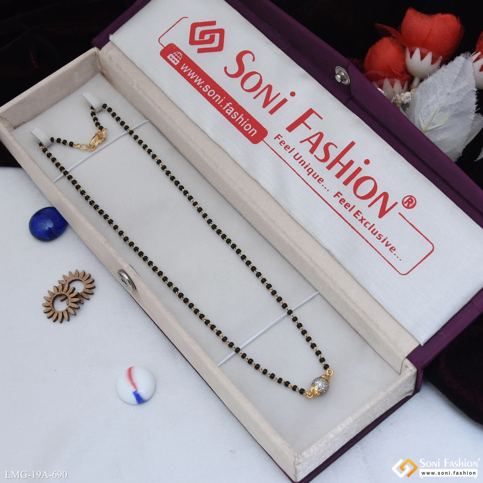 1 Gram Gold Plated Diamond Pendant Mangalsutra for Women - Style A690 - Image 6