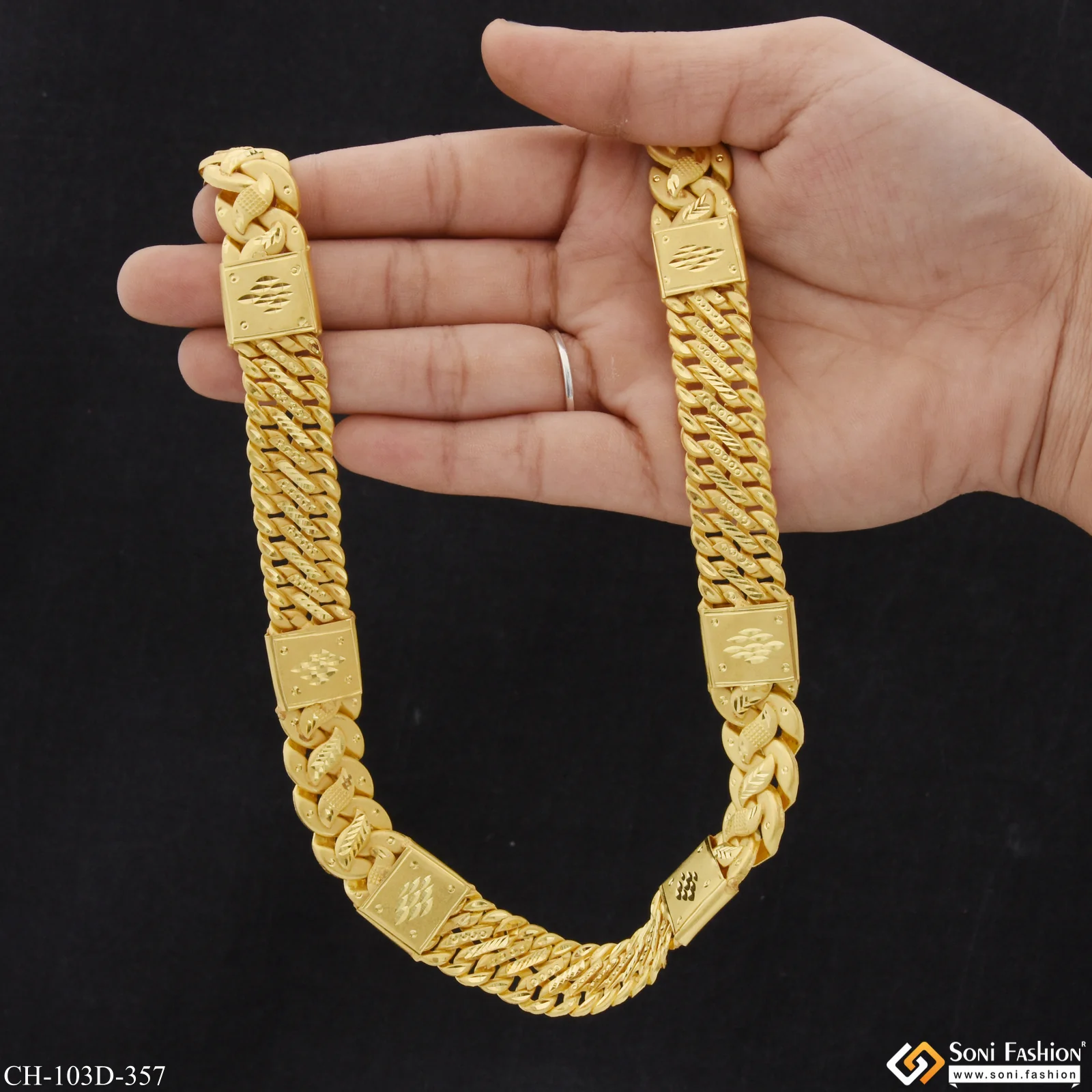 1 Gram Gold Plated Elegant Design Pokal Chain for Men - Style D357 - Image 2