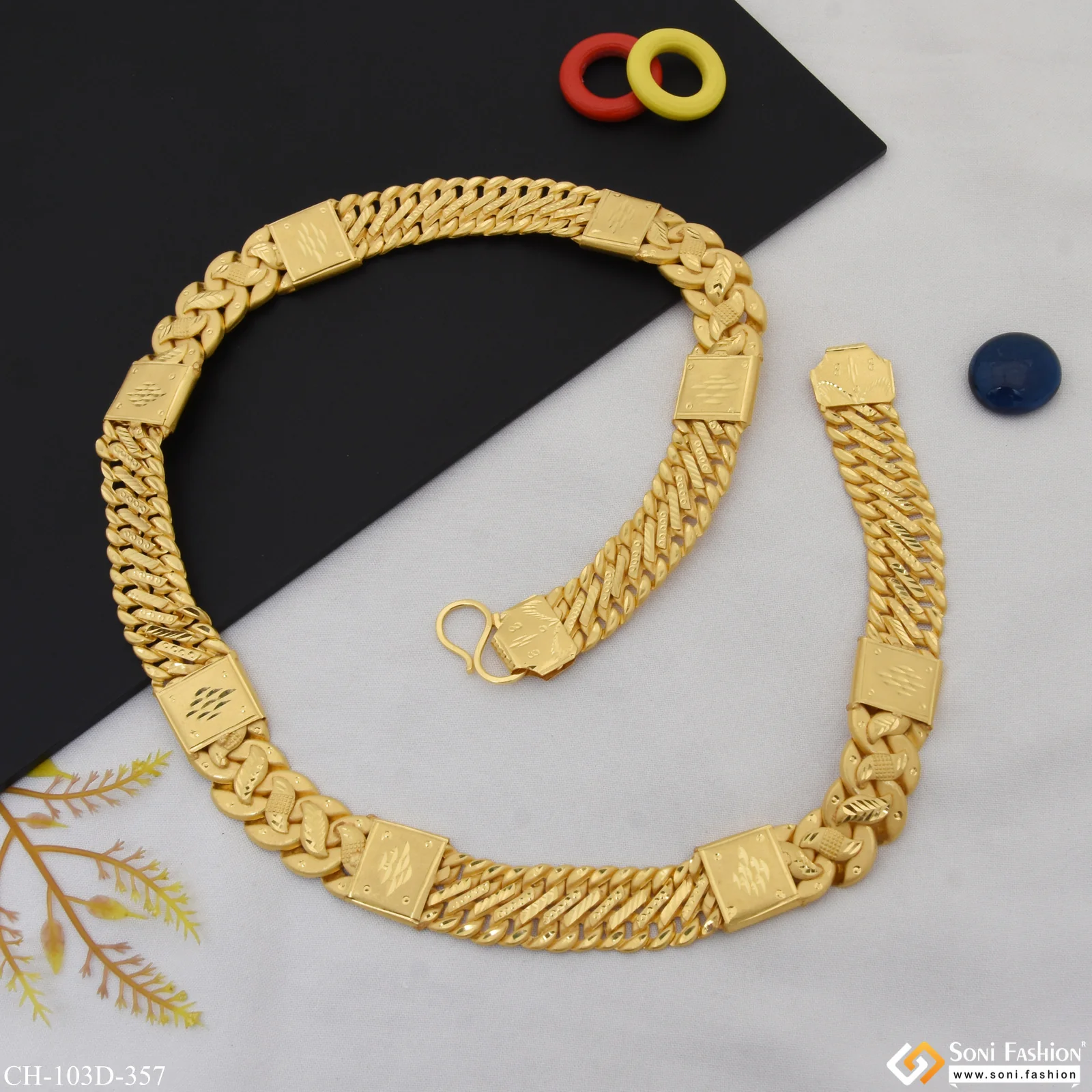 1 Gram Gold Plated Elegant Design Pokal Chain for Men - Style D357 - Image 5