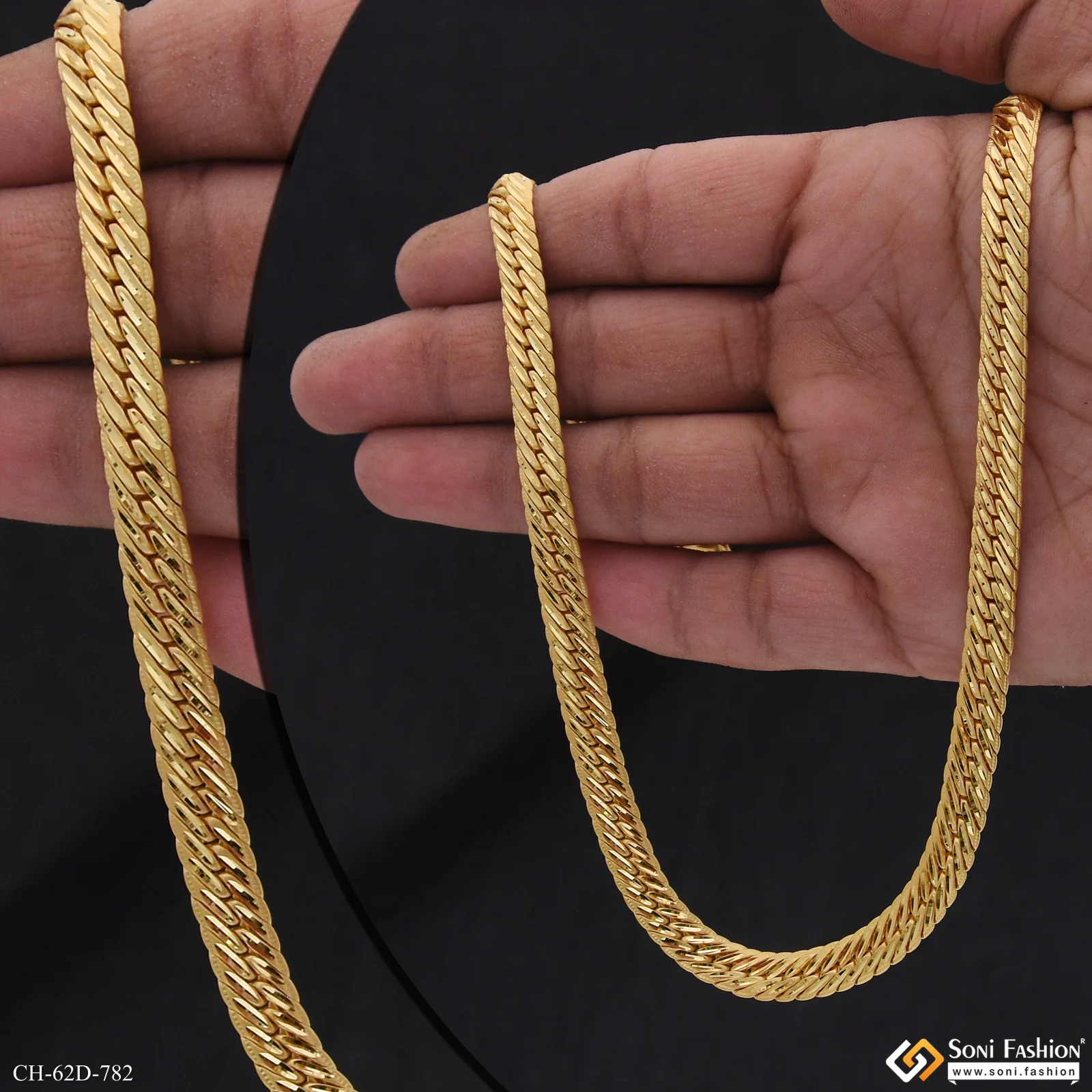 1 Gram Gold Plated Excellent Design Chain for Men - Style D782 - Image 2