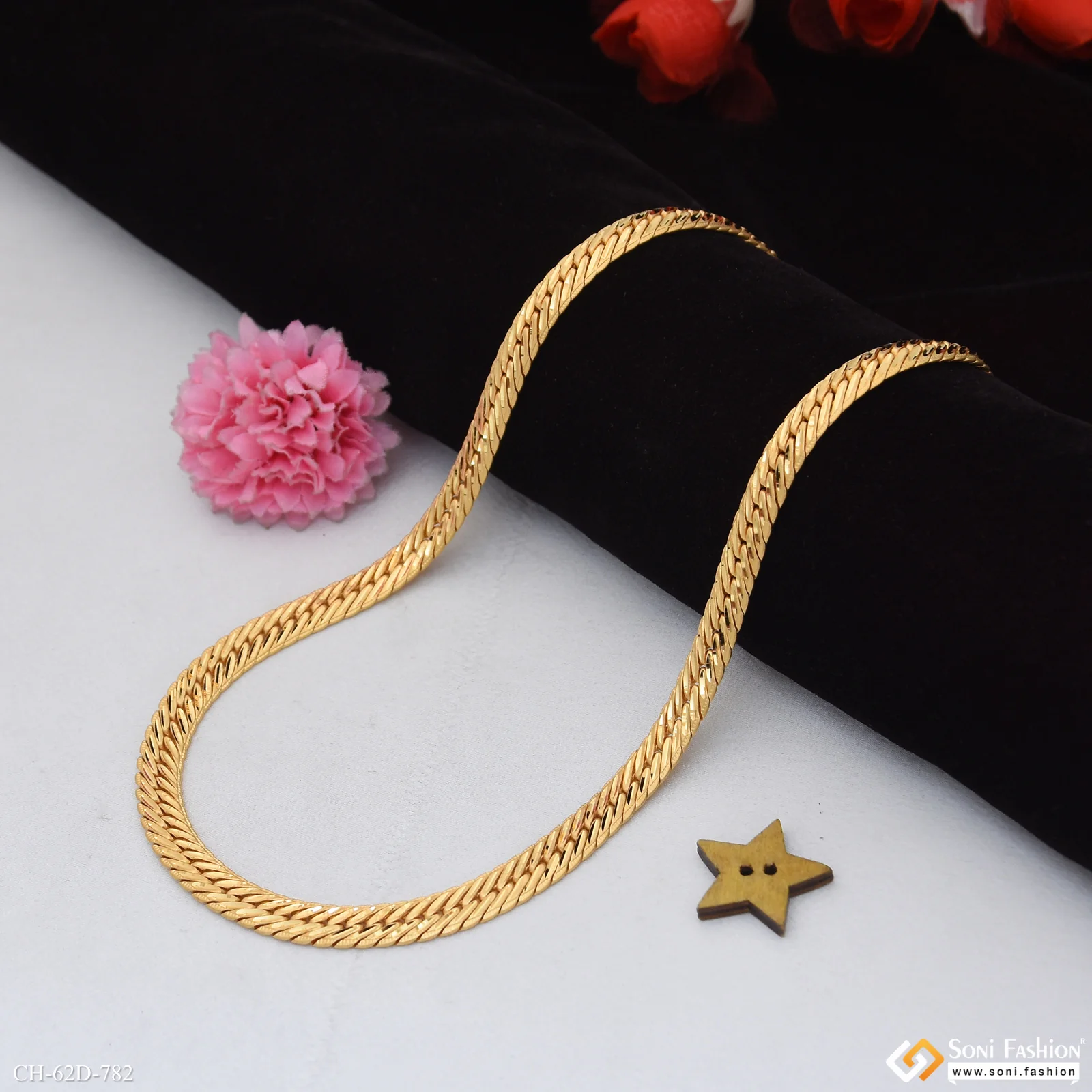1 Gram Gold Plated Excellent Design Chain for Men - Style D782 - Image 5