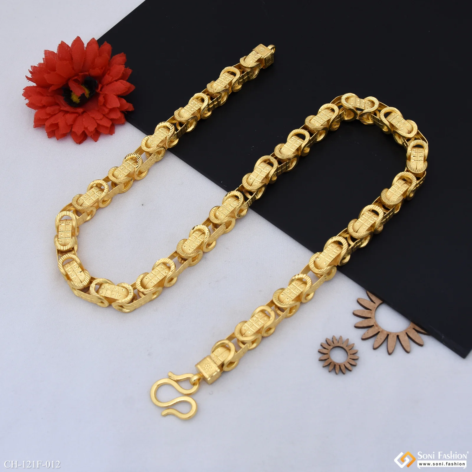 1 Gram Gold Plated Excellent Design Kohli Pokal Chain for Men - Style E012 - Image 4