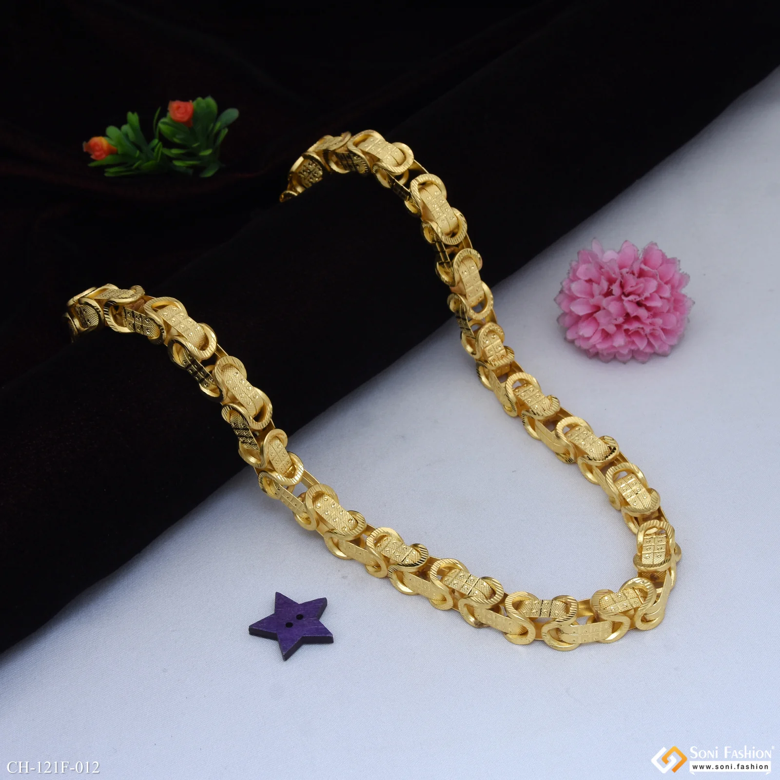 1 Gram Gold Plated Excellent Design Kohli Pokal Chain for Men - Style E012 - Image 5