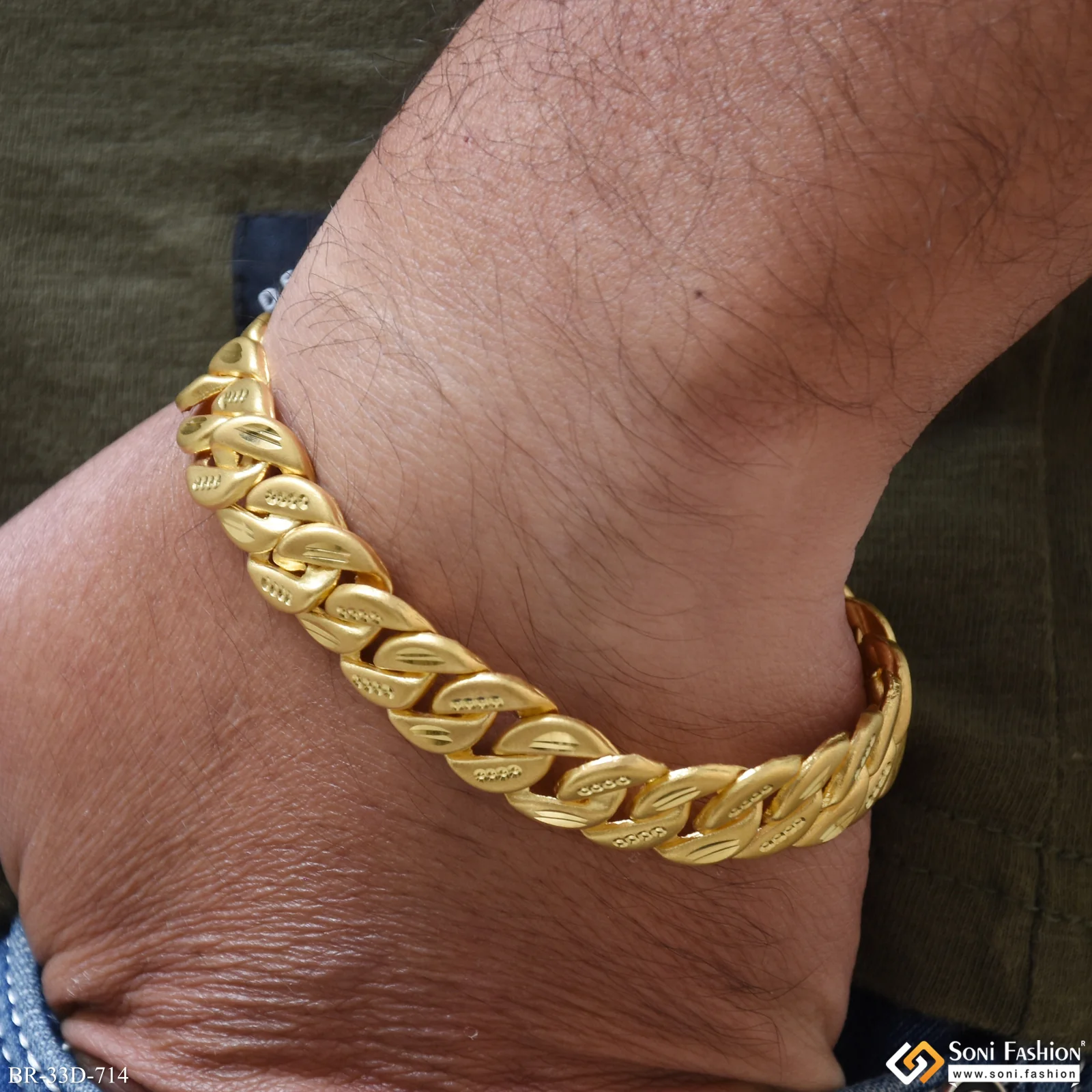 1 Gram Gold Plated Excellent Design Pokal Bracelet for Men - Style D714
