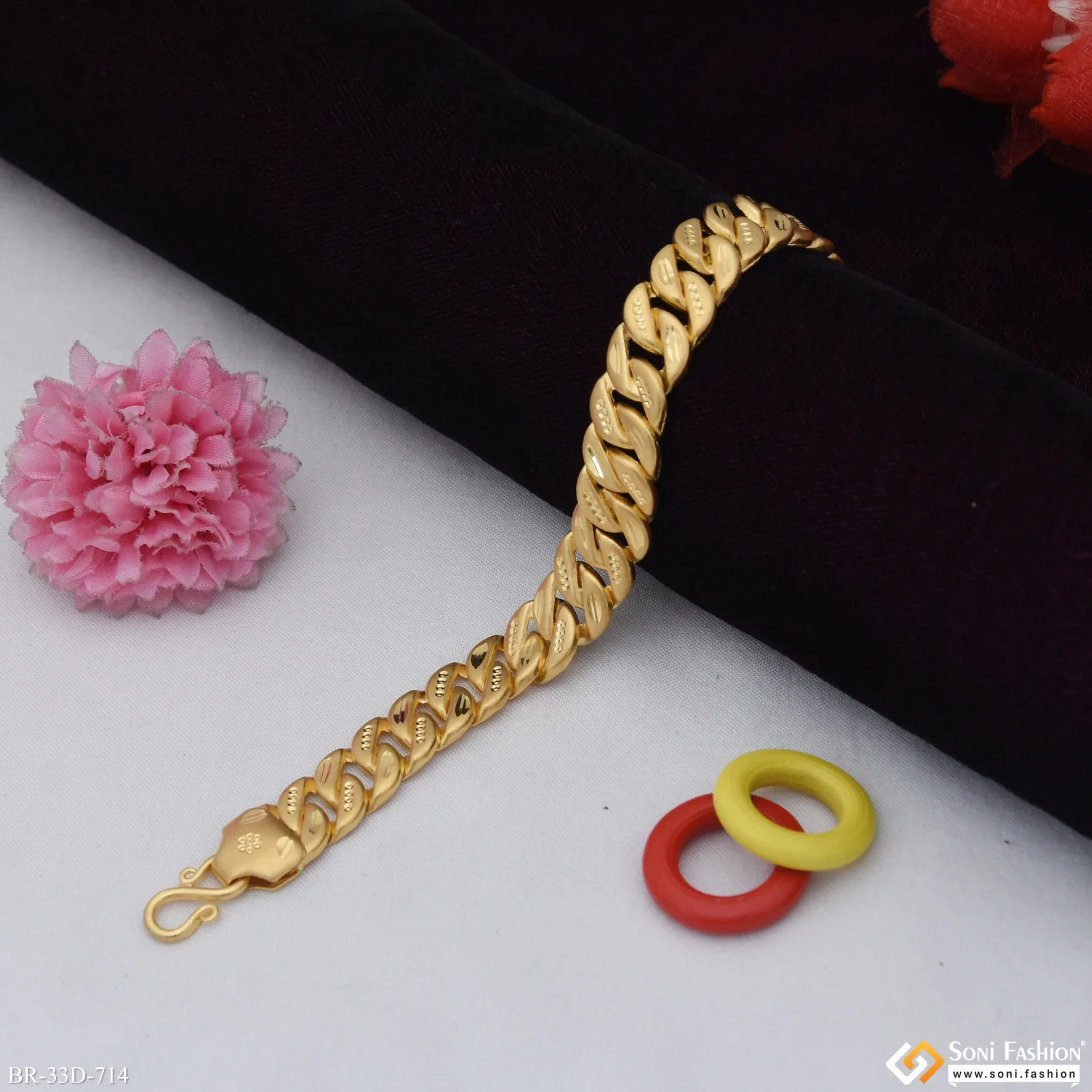 1 Gram Gold Plated Excellent Design Pokal Bracelet for Men - Style D714 - Image 3