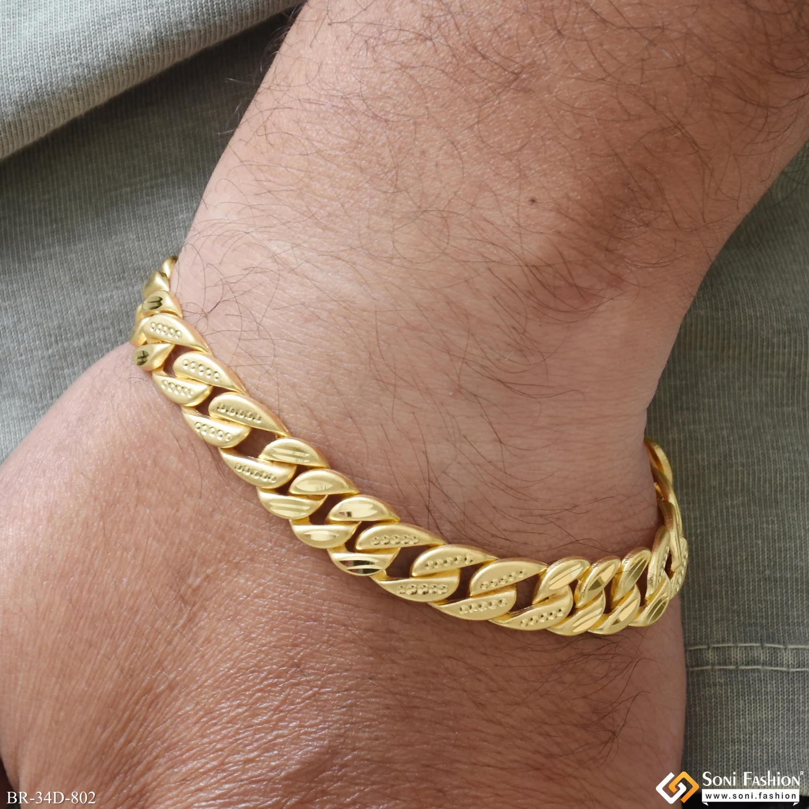 1 Gram Gold Plated Excellent Design Pokal Bracelet for Men - Style D802