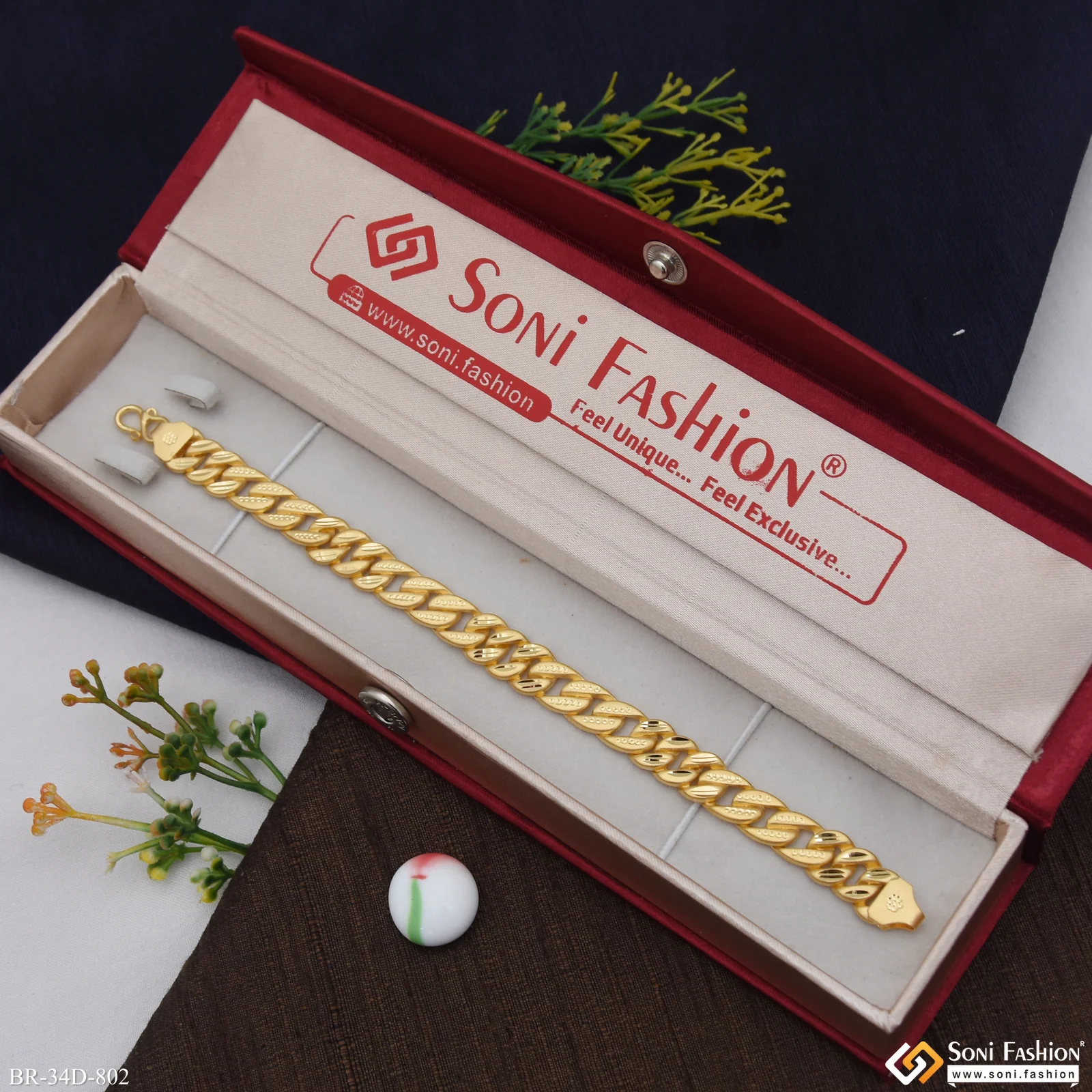 1 Gram Gold Plated Excellent Design Pokal Bracelet for Men - Style D802 - Image 2