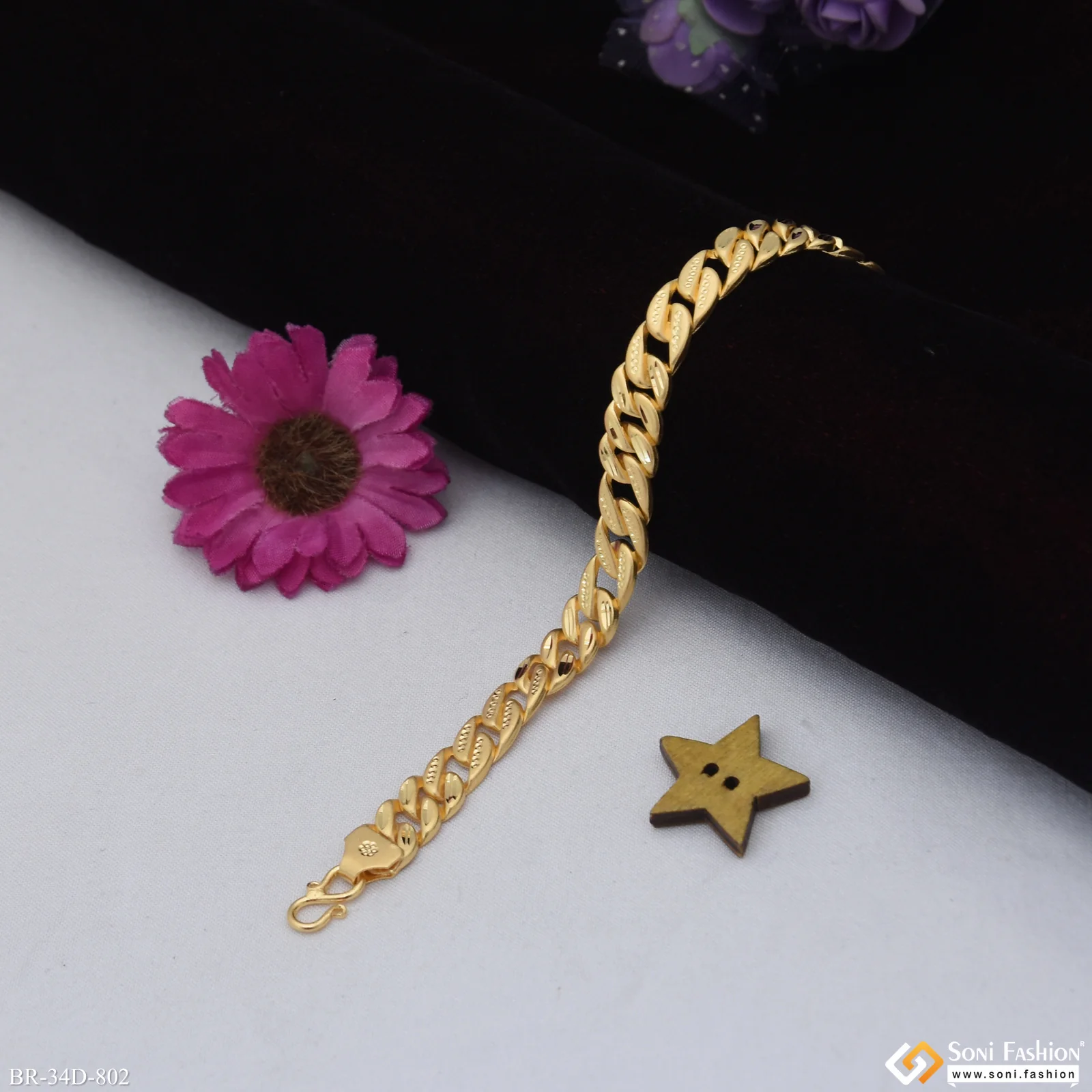 1 Gram Gold Plated Excellent Design Pokal Bracelet for Men - Style D802 - Image 3