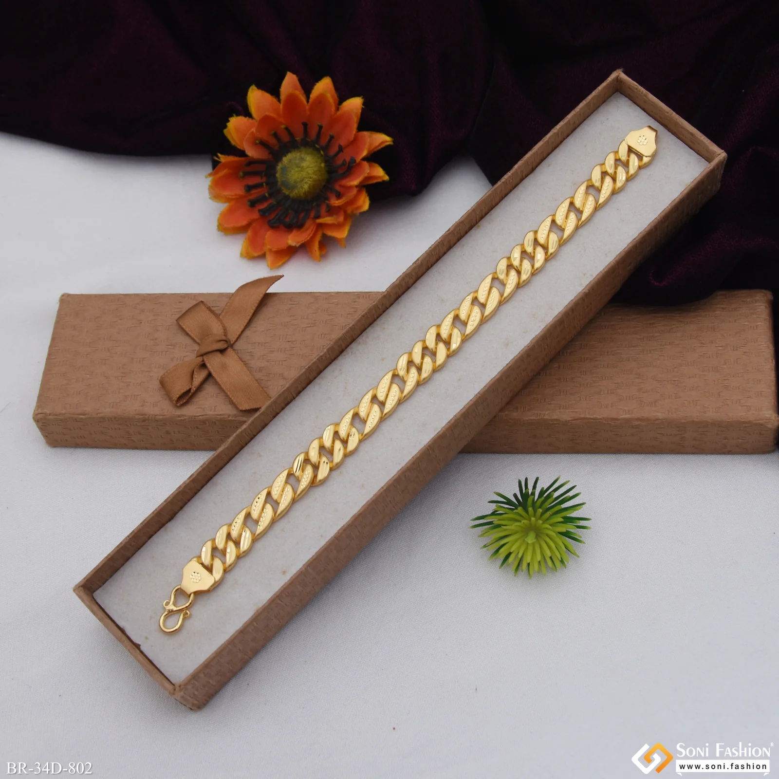 1 Gram Gold Plated Excellent Design Pokal Bracelet for Men - Style D802 - Image 5