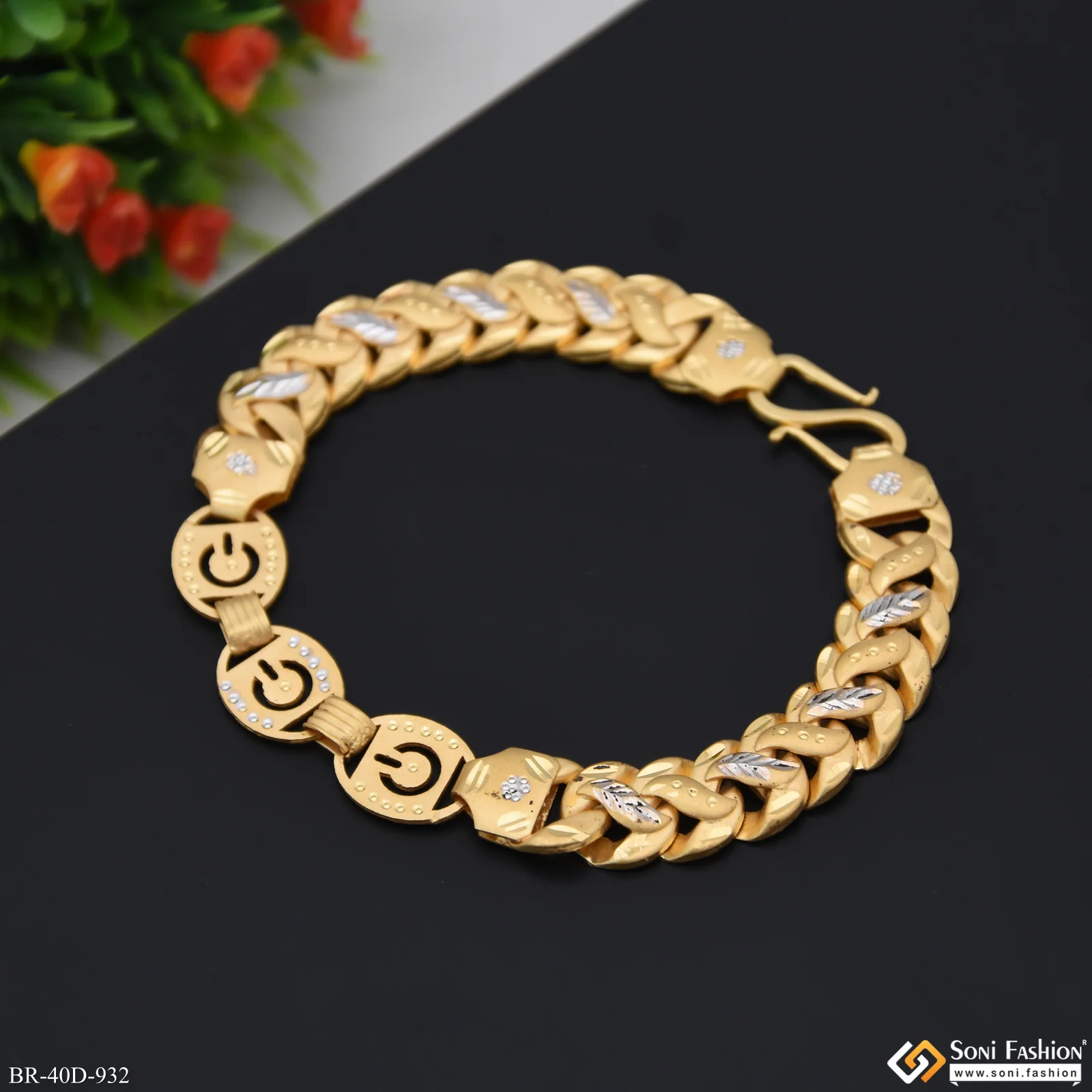 1 Gram Gold Plated Excellent Design Pokal Bracelet for Men - Style D932 - Image 5