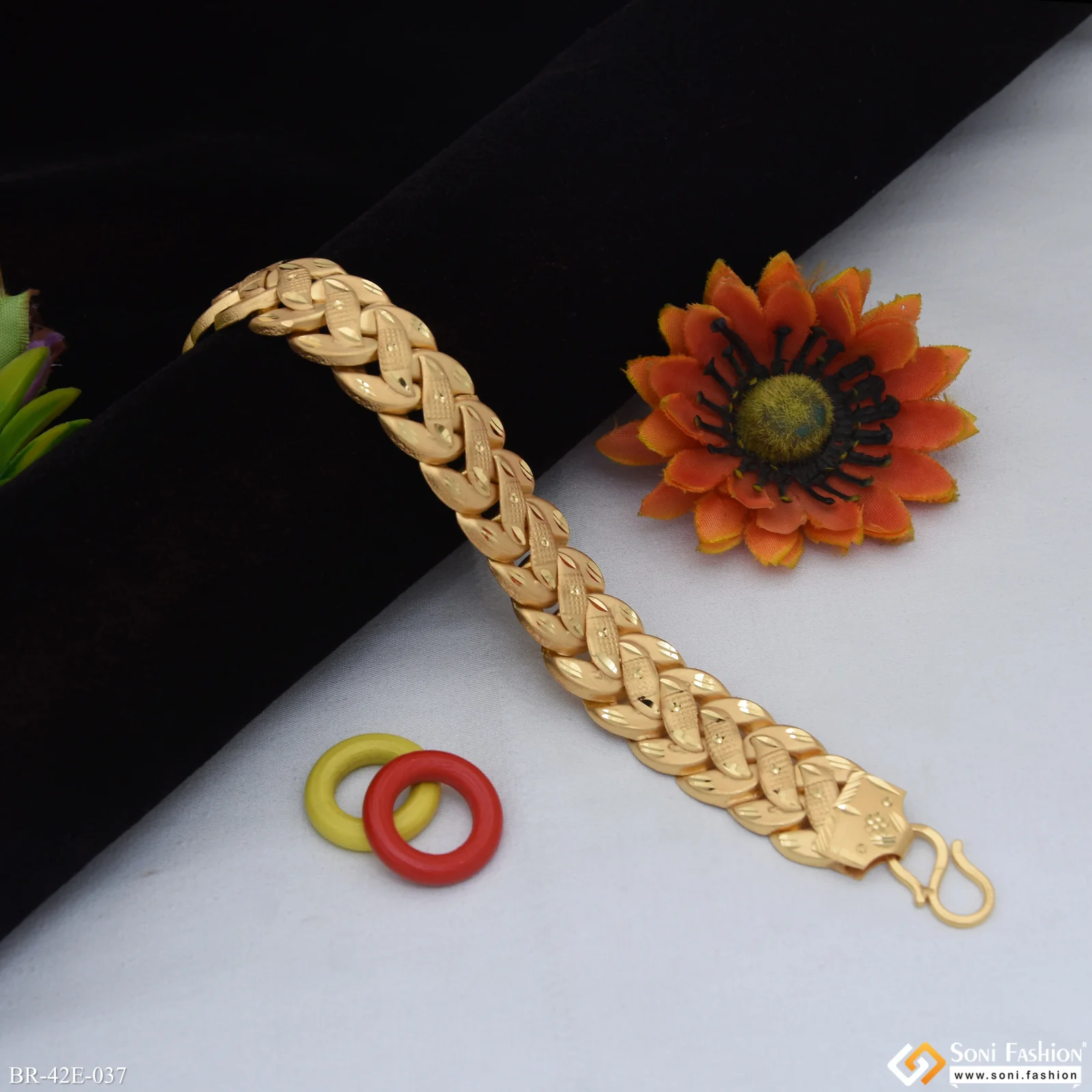 1 Gram Gold Plated Excellent Design Pokal Bracelet for Men - Style E037 - Image 5