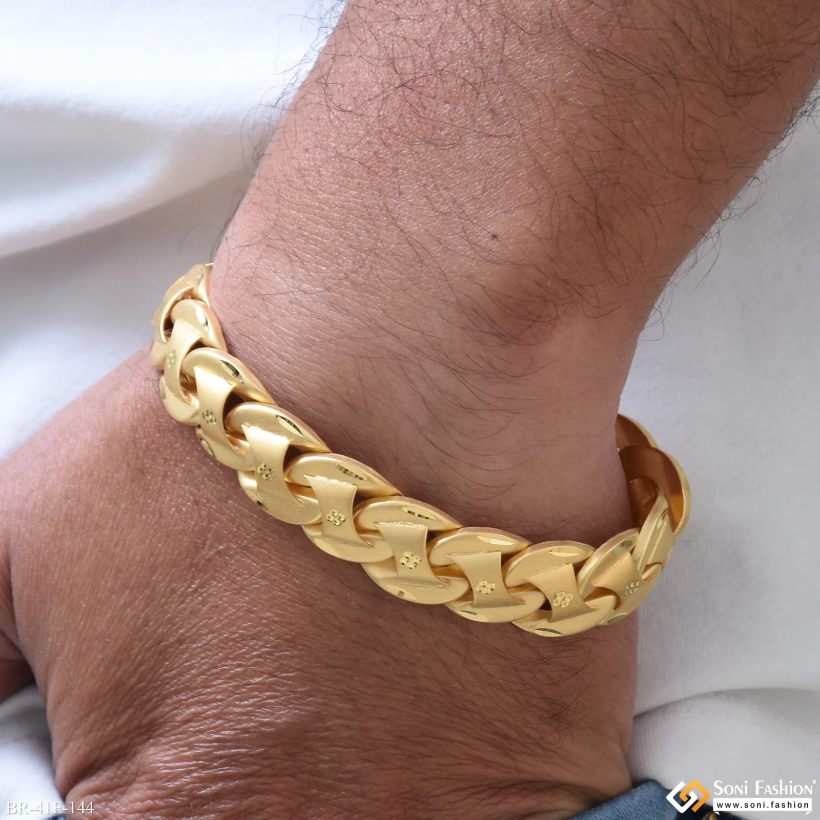 1 Gram Gold Plated Excellent Design Pokal Bracelet for Men - Style E144 - Image 2
