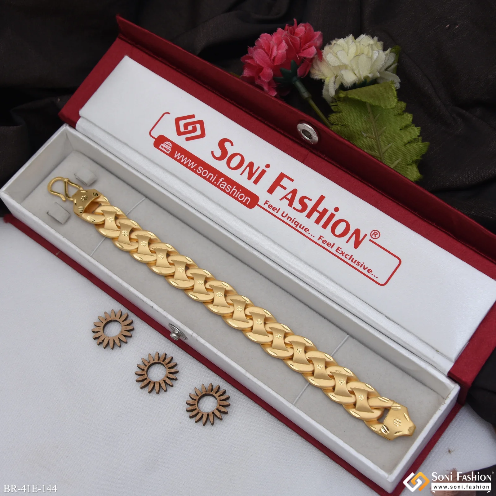 1 Gram Gold Plated Excellent Design Pokal Bracelet for Men - Style E144 - Image 3
