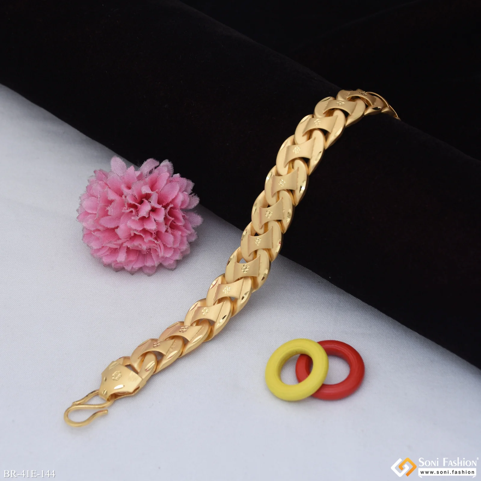 1 Gram Gold Plated Excellent Design Pokal Bracelet for Men - Style E144 - Image 4