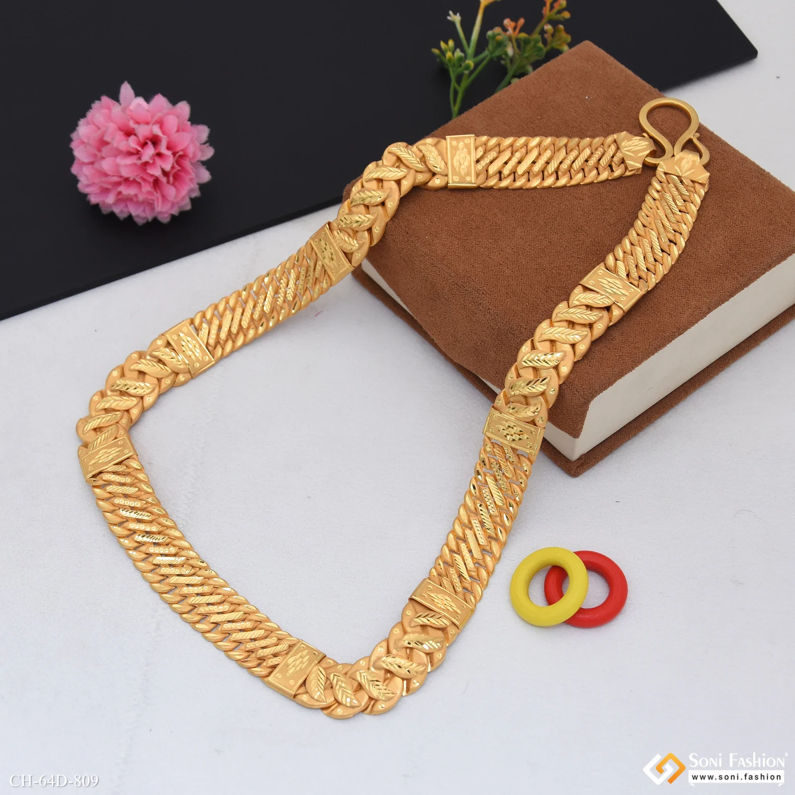 1 Gram Gold Plated Excellent Design Pokal Chain for Men - Style D809 - Image 4
