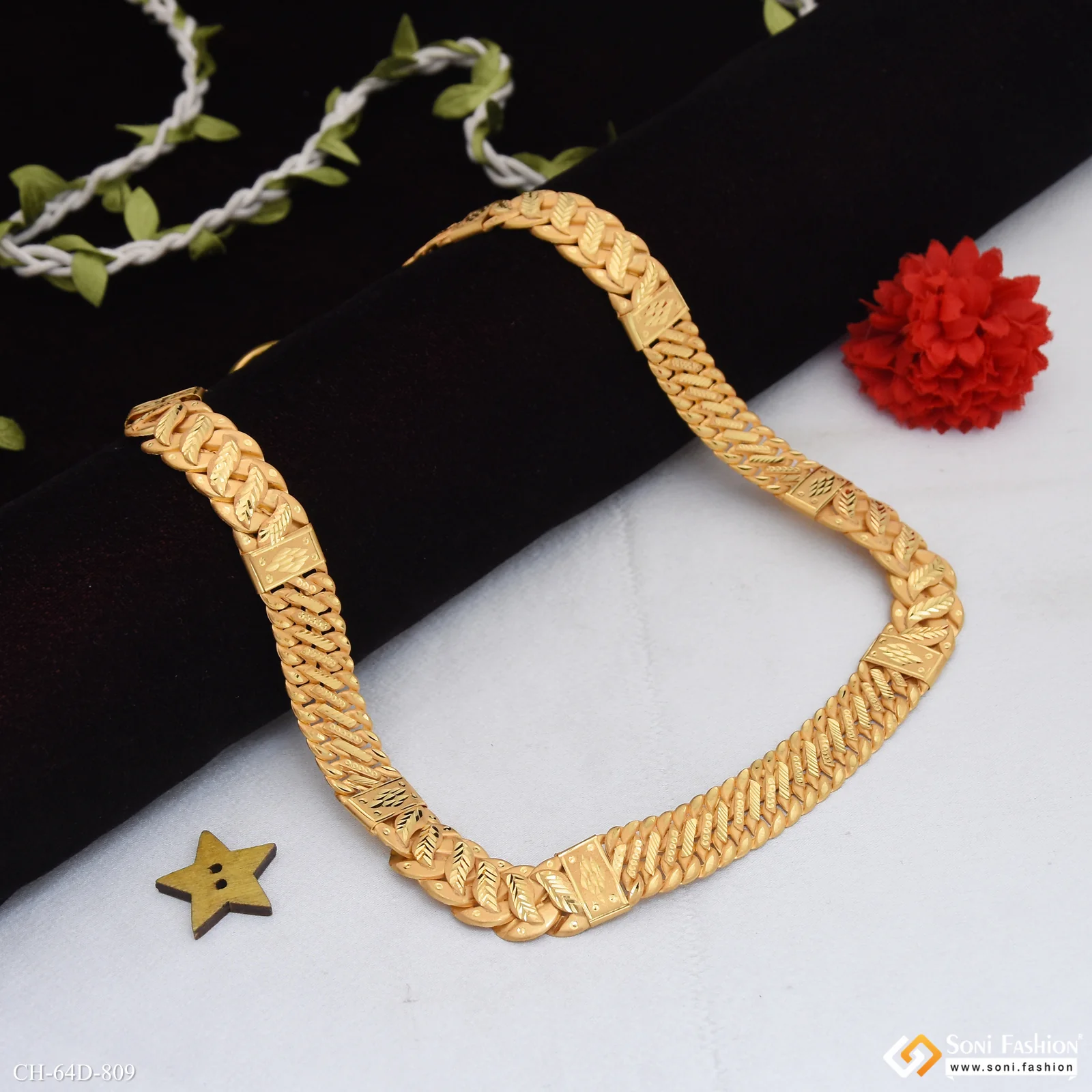 1 Gram Gold Plated Excellent Design Pokal Chain for Men - Style D809 - Image 6