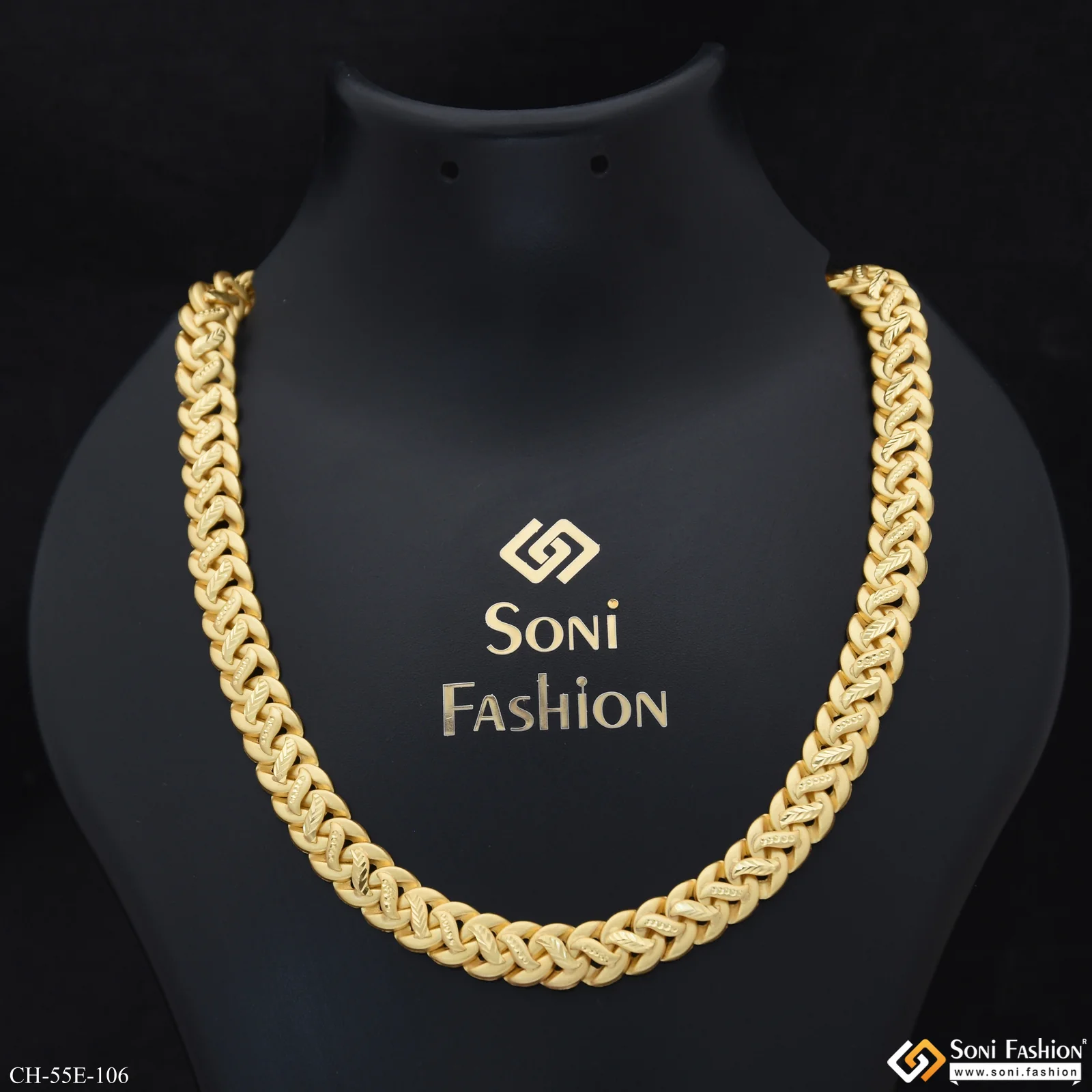 1 Gram Gold Plated Excellent Design Pokal Chain for Men - Style E106