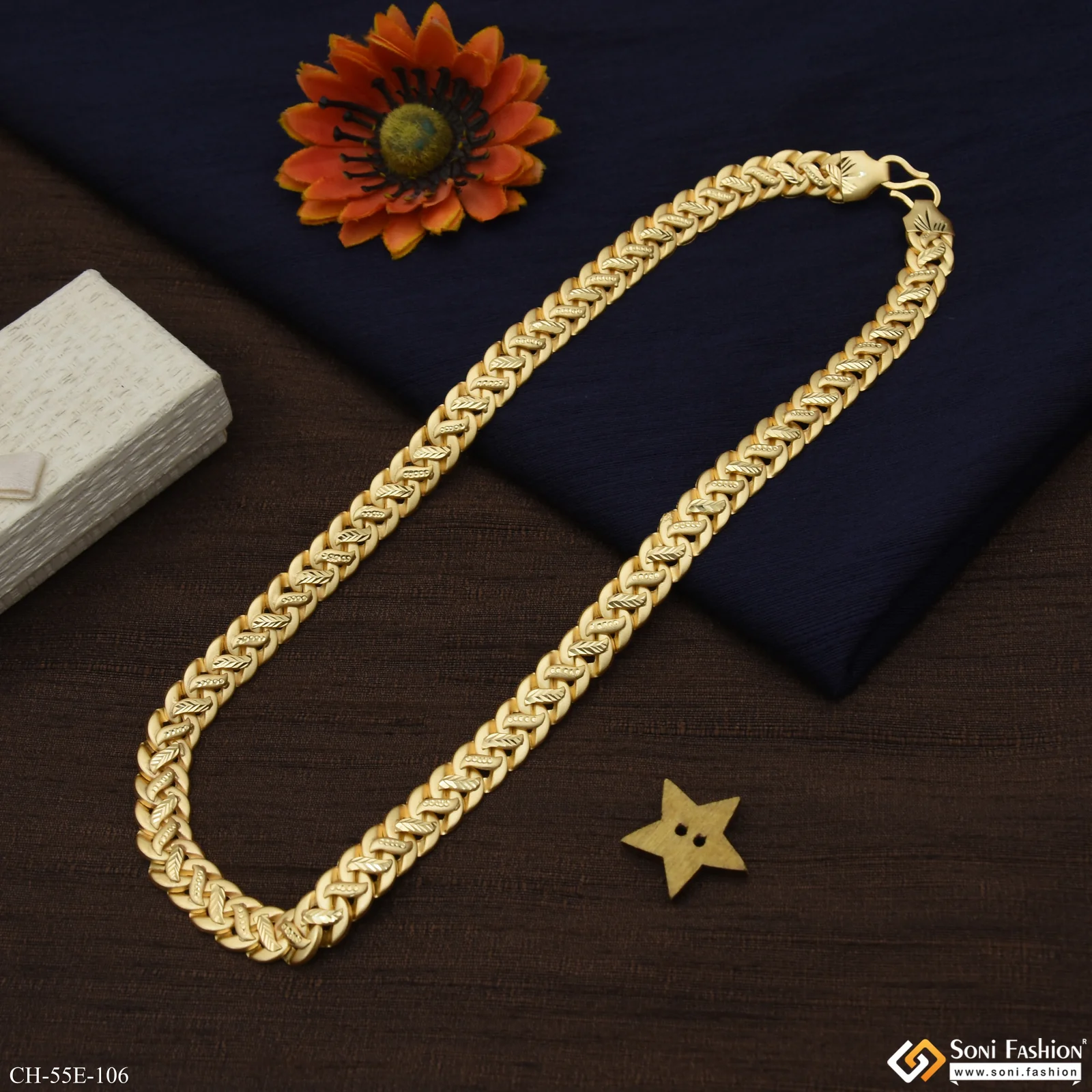 1 Gram Gold Plated Excellent Design Pokal Chain for Men - Style E106 - Image 5
