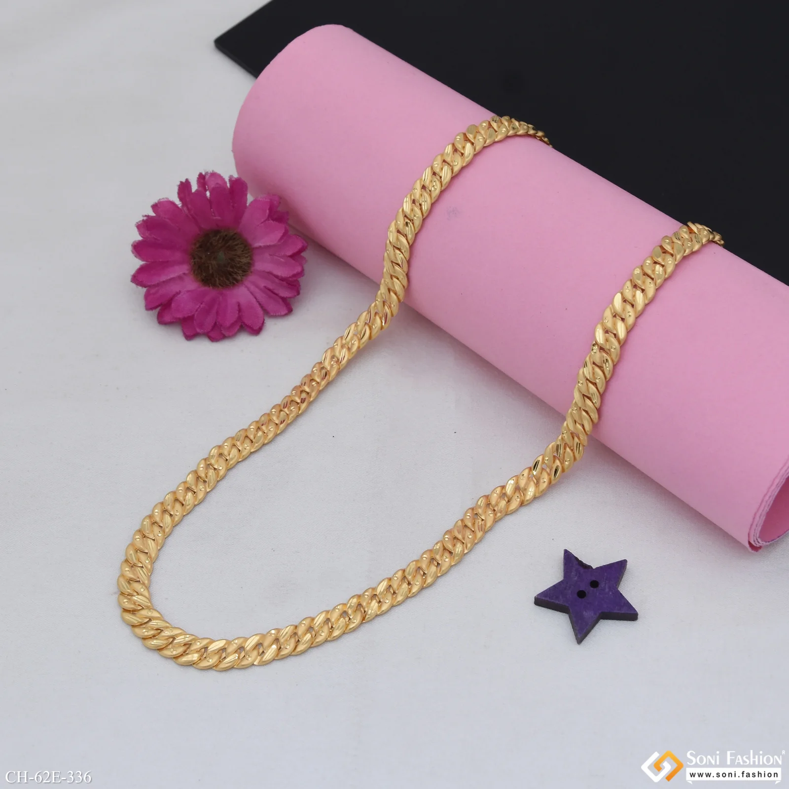 1 Gram Gold Plated Excellent Design Pokal Chain for Men - Style E336 - Image 4