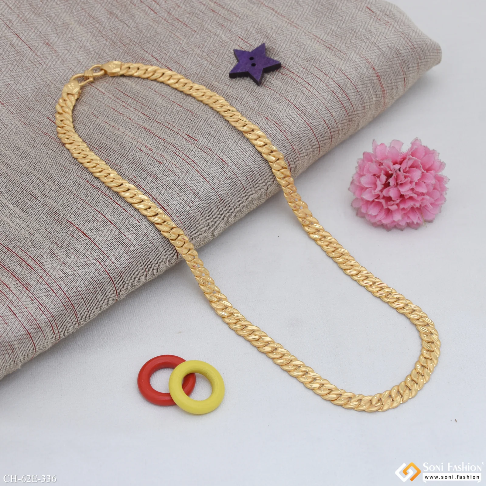 1 Gram Gold Plated Excellent Design Pokal Chain for Men - Style E336 - Image 5