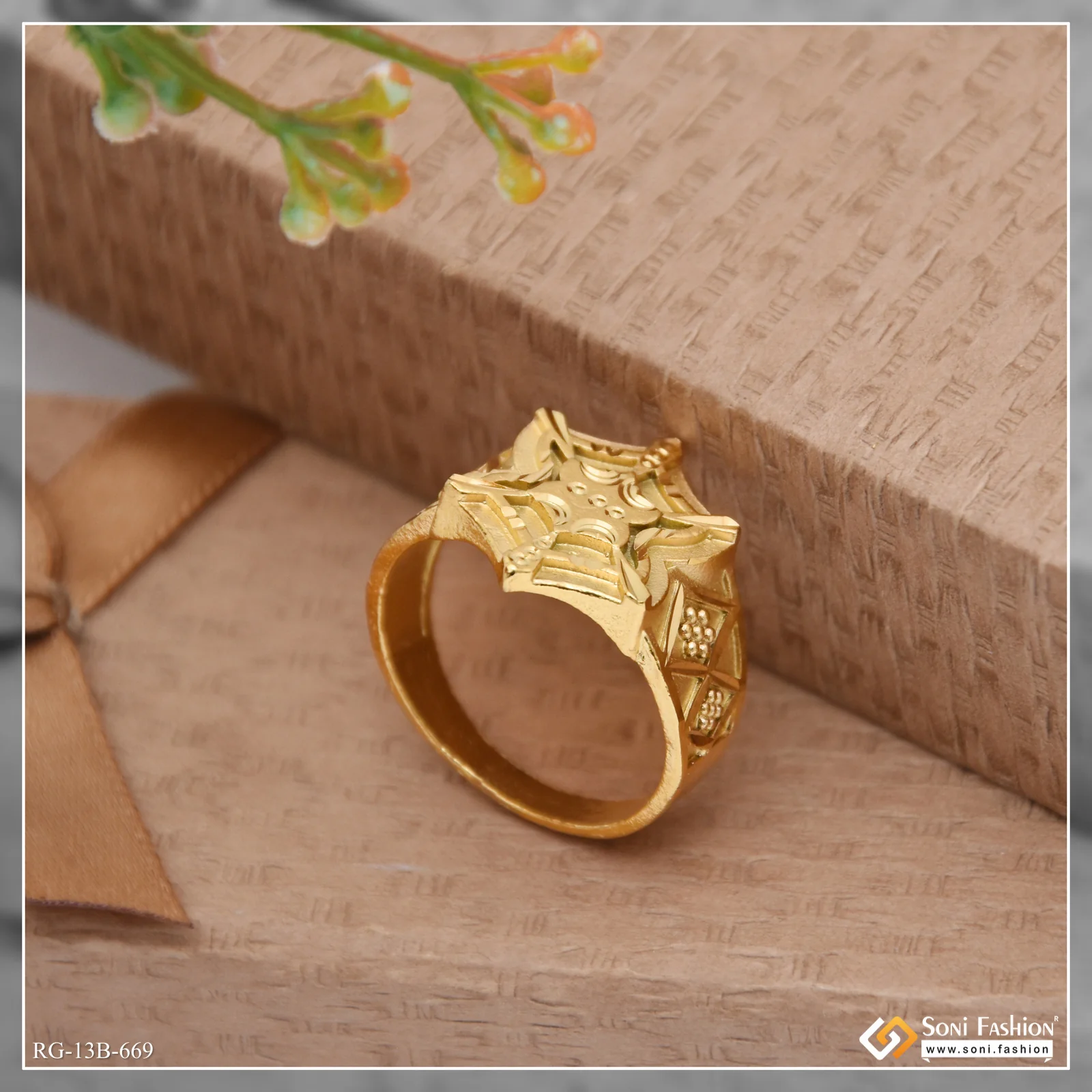 1 Gram Gold Plated Excellent Design Ring for Men - Style B669 - Image 4