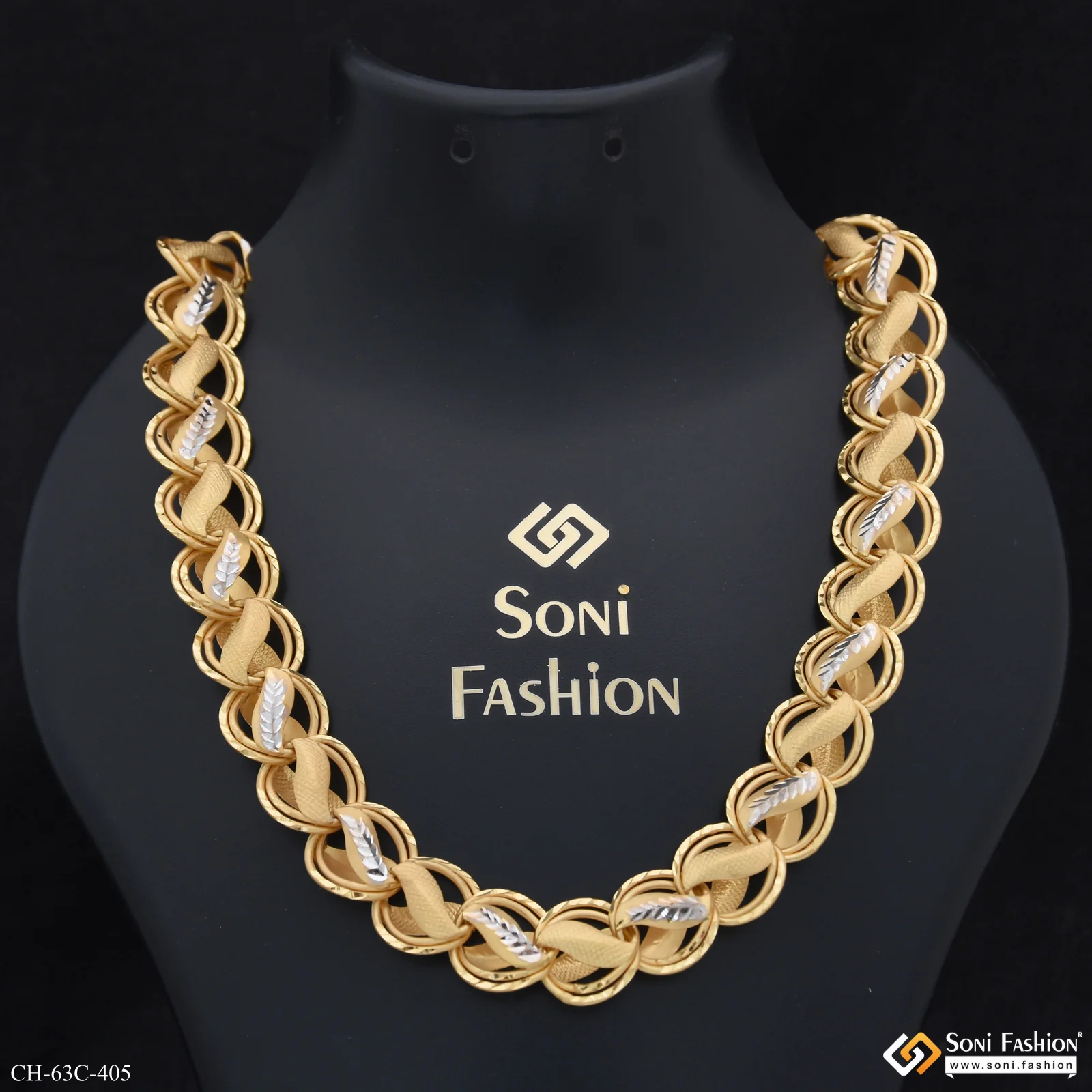 1 Gram Gold Plated Exceptional Design Kohli Chain for Men - Style C405