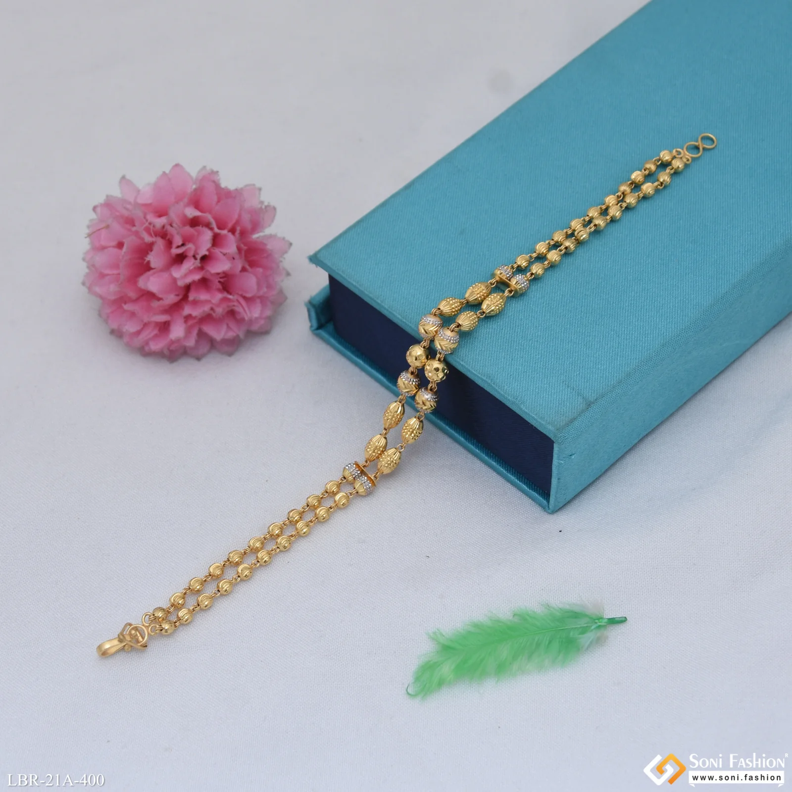 1 Gram Gold Plated Exclusive Design Bracelet for Ladies - Style A400 - Image 4