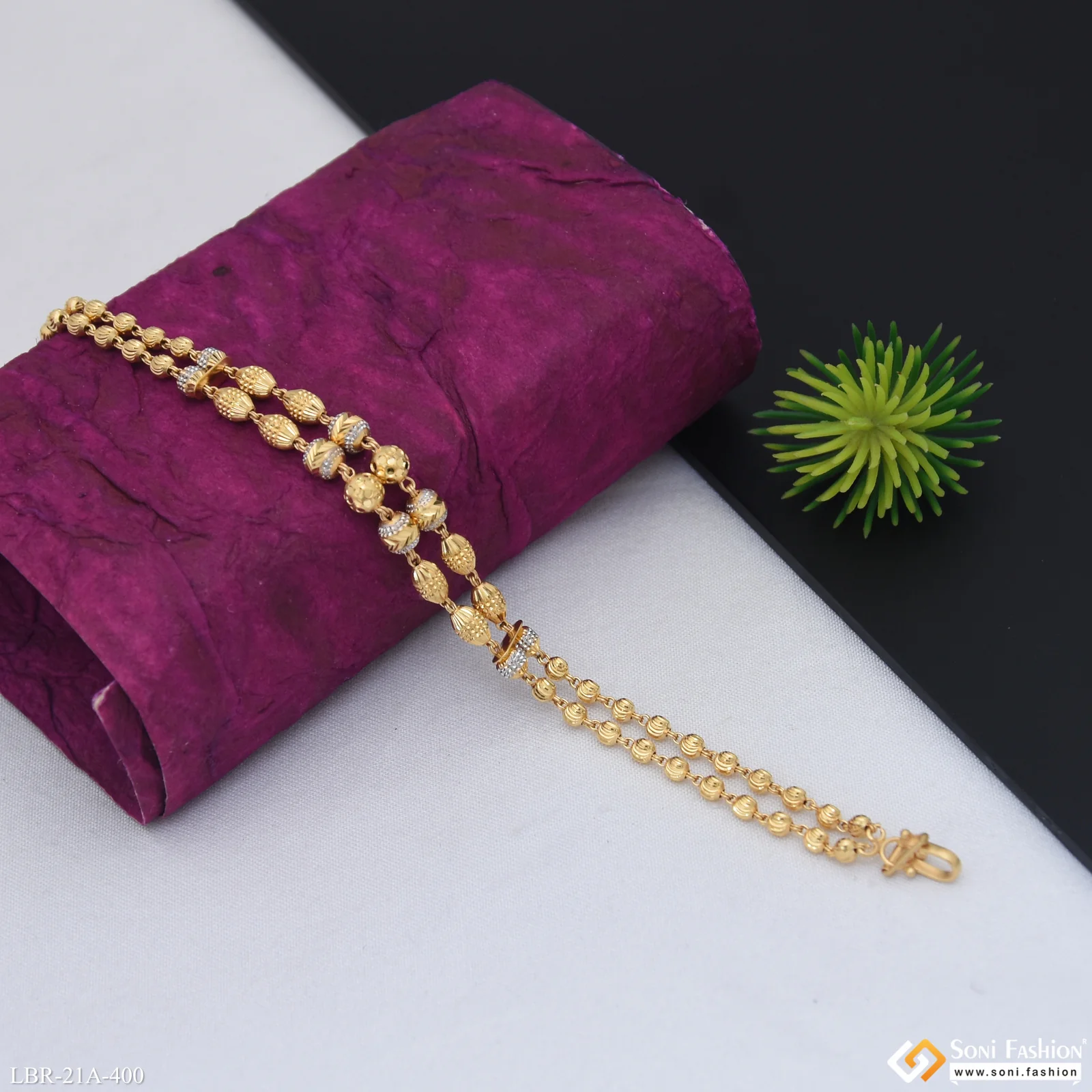 1 Gram Gold Plated Exclusive Design Bracelet for Ladies - Style A400 - Image 5