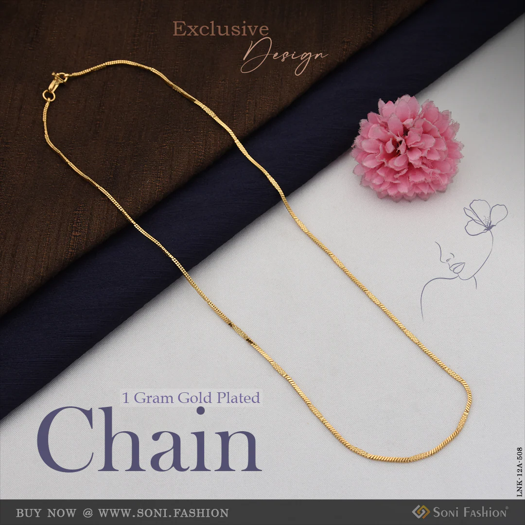 1 Gram Gold Plated Exclusive Design Chain for Ladies - Style A508