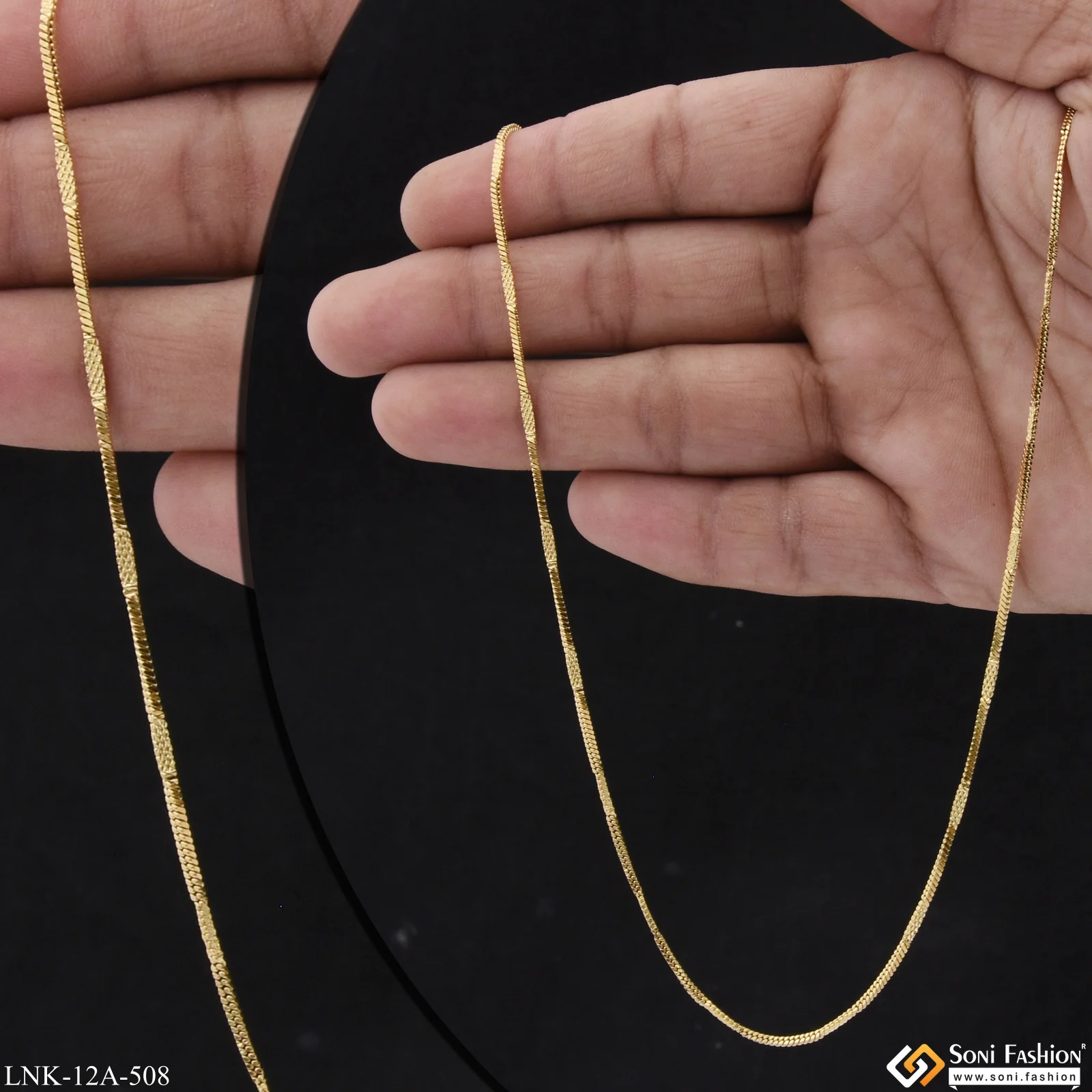 1 Gram Gold Plated Exclusive Design Chain for Ladies - Style A508 - Image 3