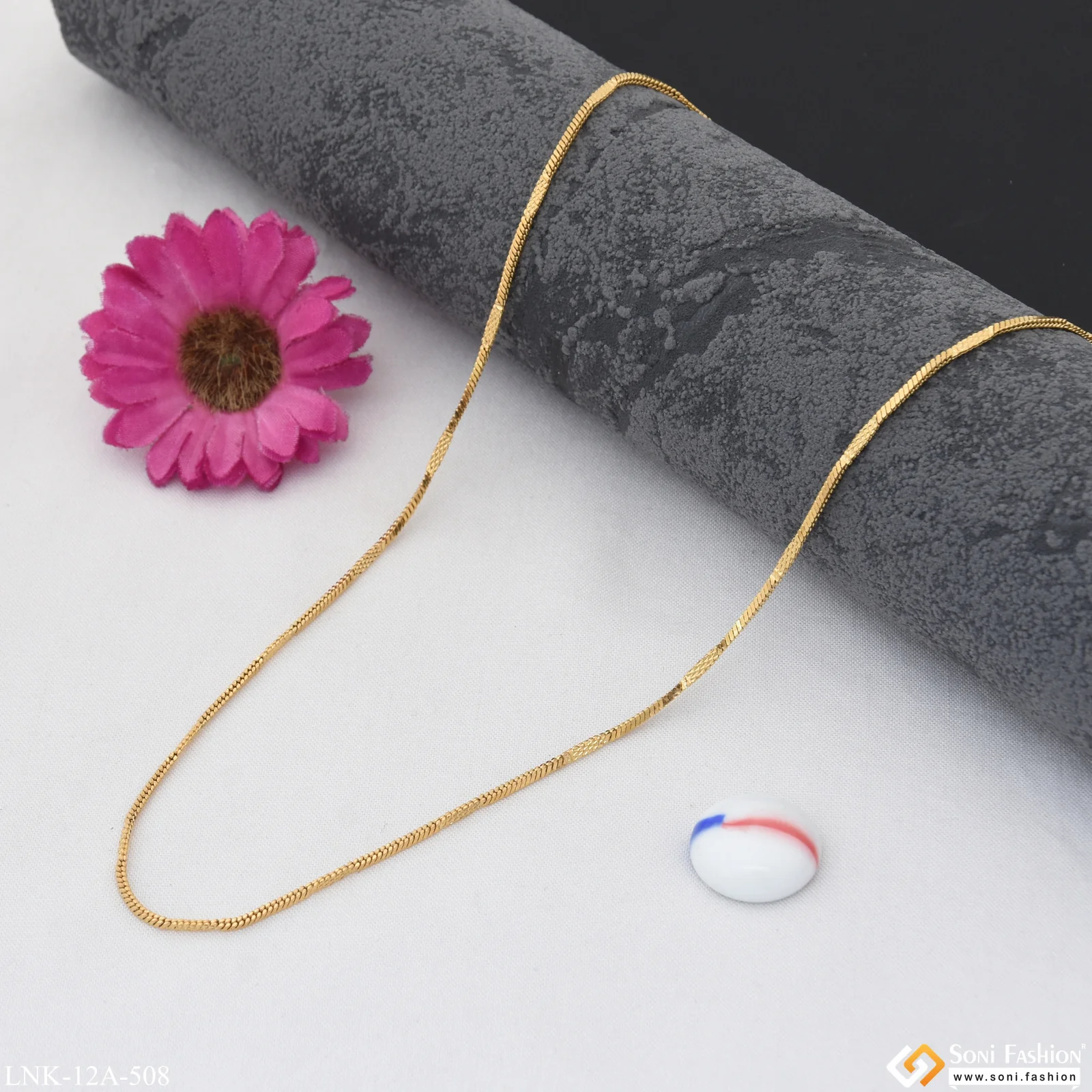 1 Gram Gold Plated Exclusive Design Chain for Ladies - Style A508 - Image 4