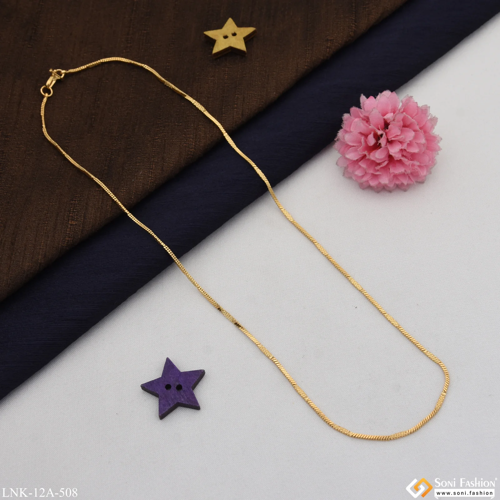 1 Gram Gold Plated Exclusive Design Chain for Ladies - Style A508 - Image 5