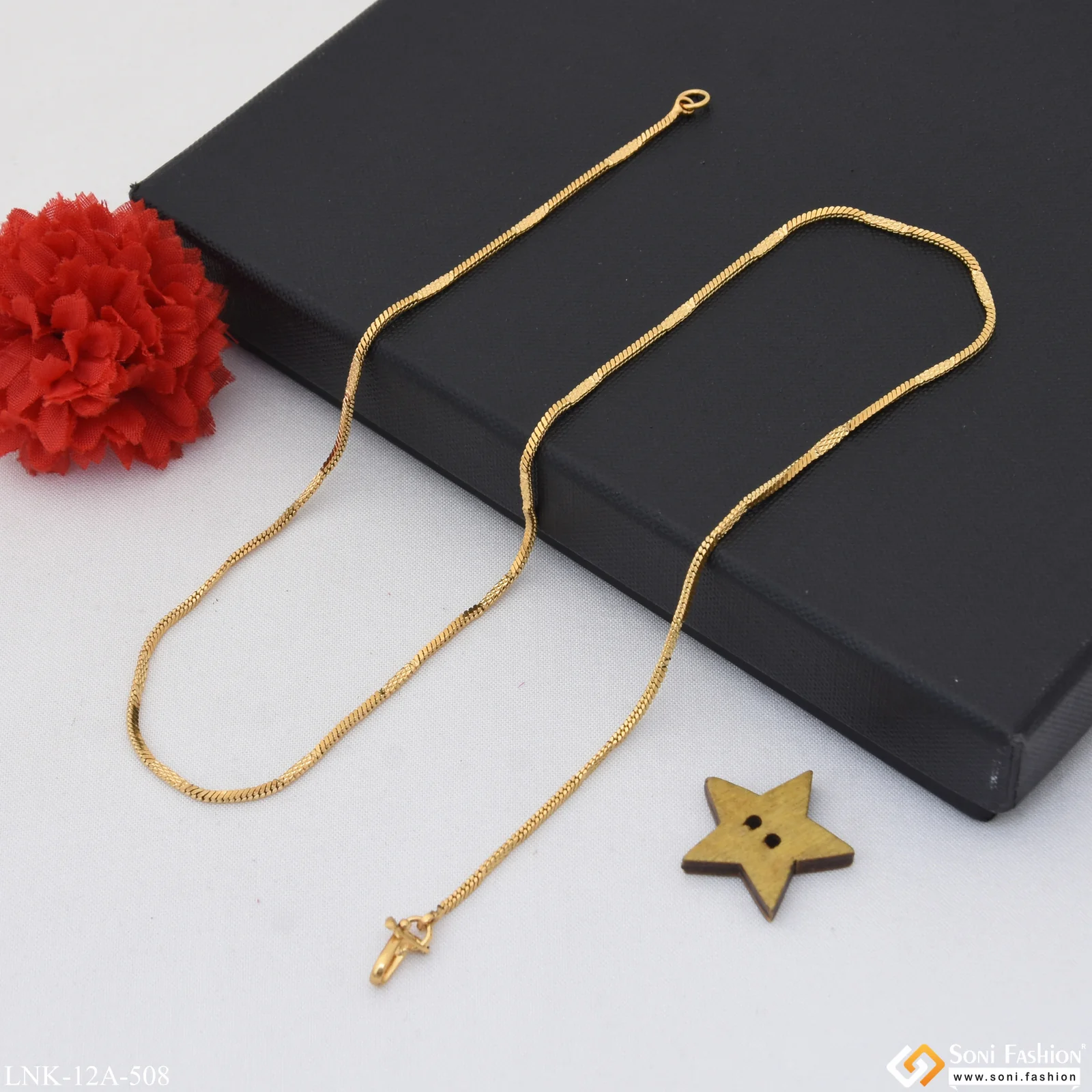 1 Gram Gold Plated Exclusive Design Chain for Ladies - Style A508 - Image 6