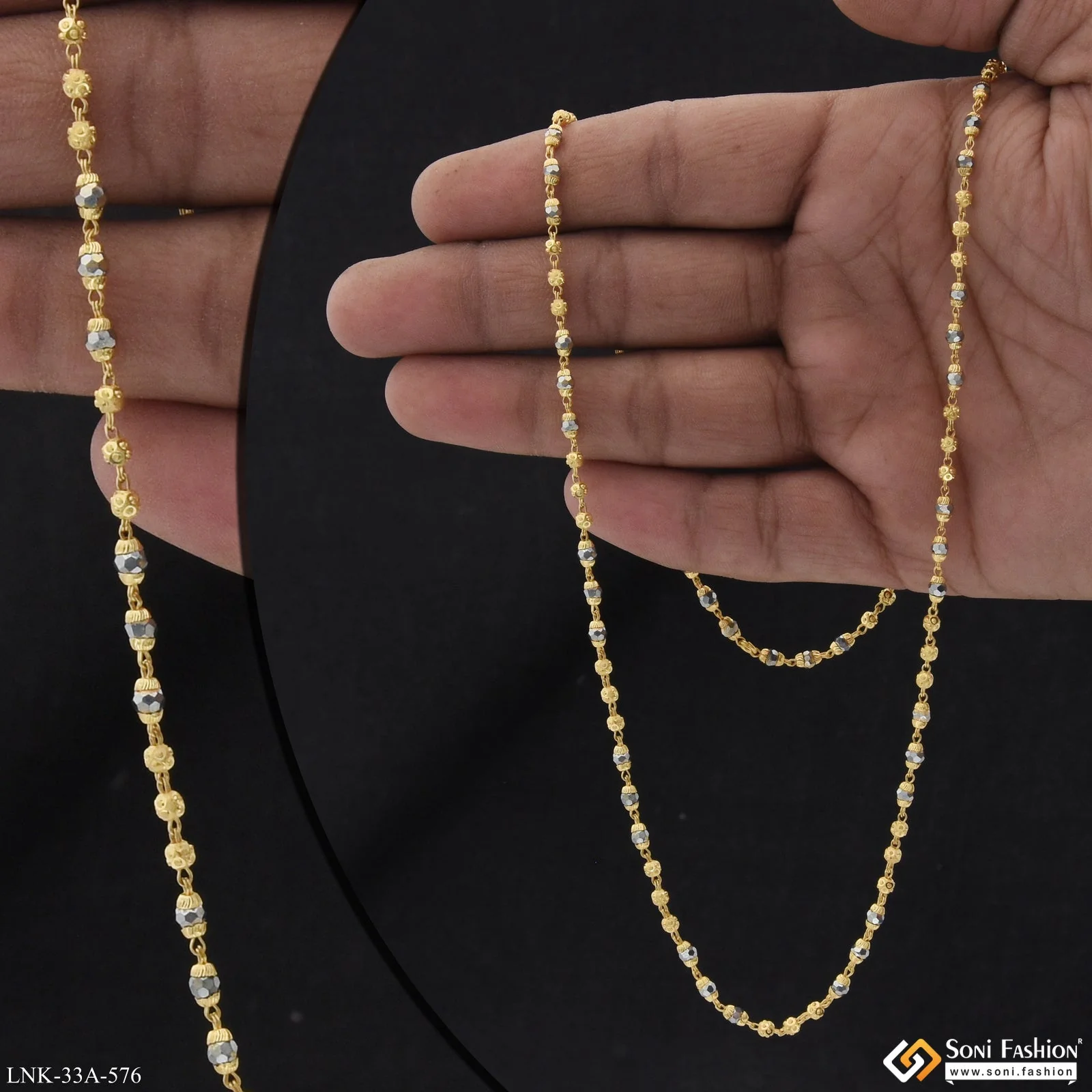 1 Gram Gold Plated Exclusive Design Mala for Women - Style A576 - Image 3