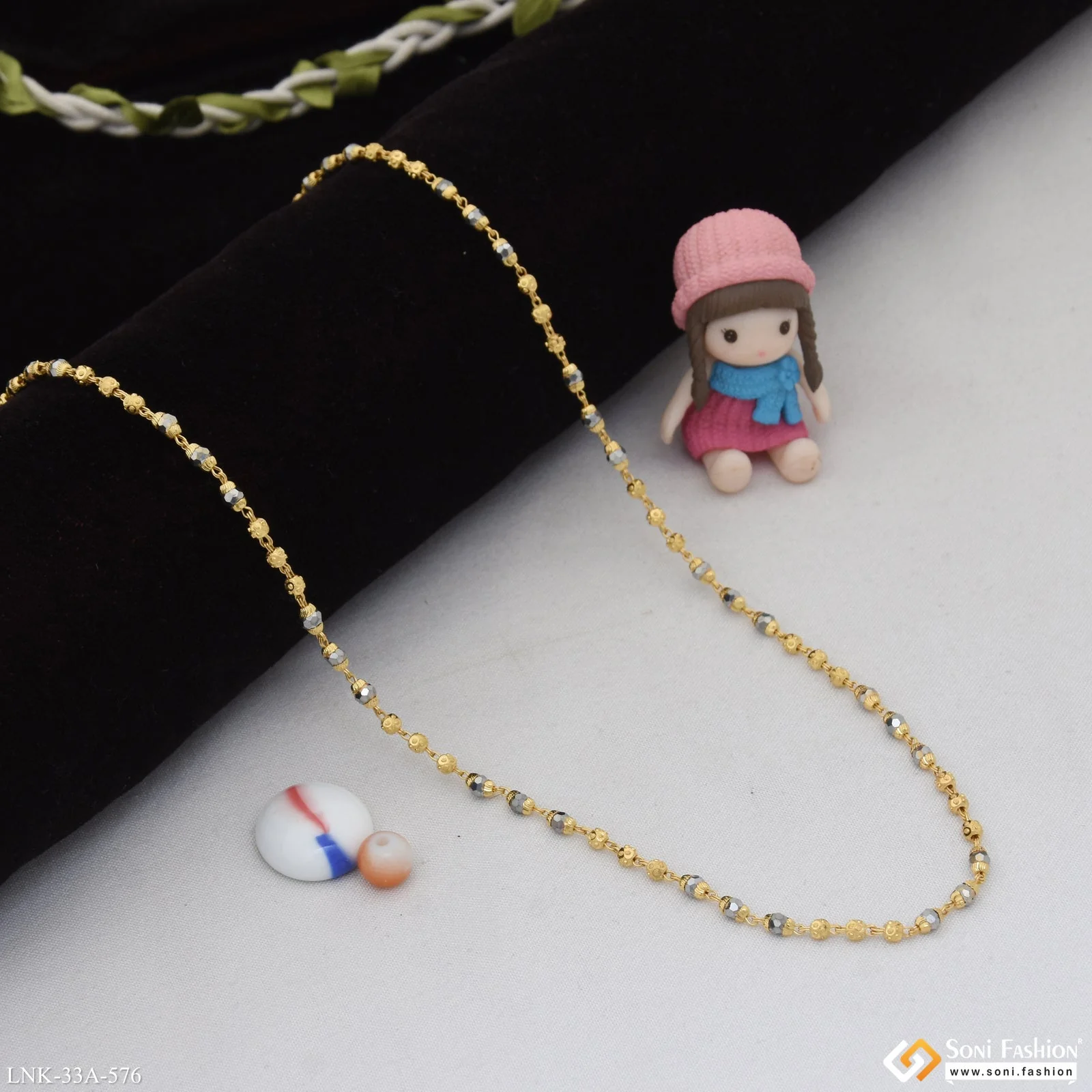 1 Gram Gold Plated Exclusive Design Mala for Women - Style A576 - Image 4