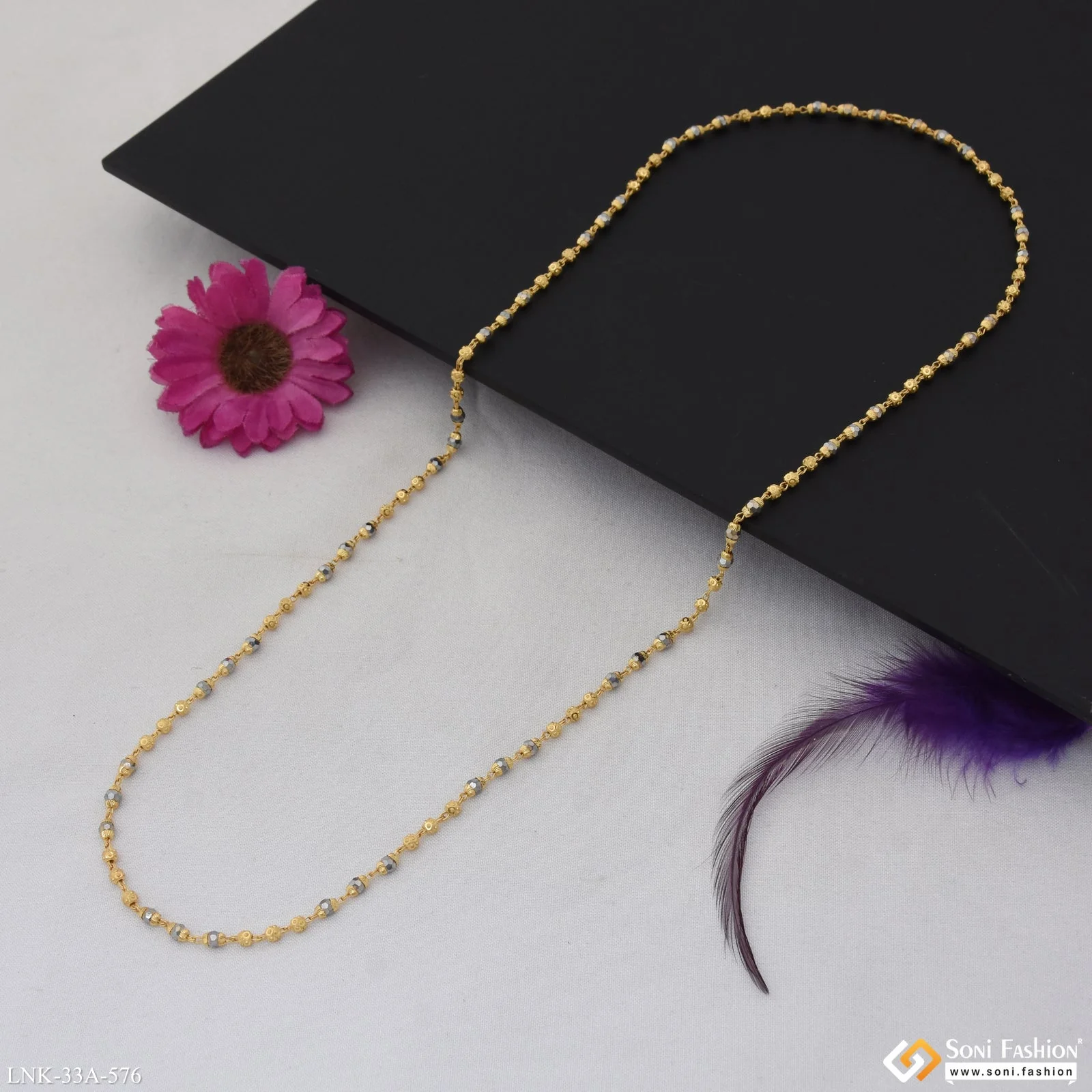 1 Gram Gold Plated Exclusive Design Mala for Women - Style A576 - Image 5