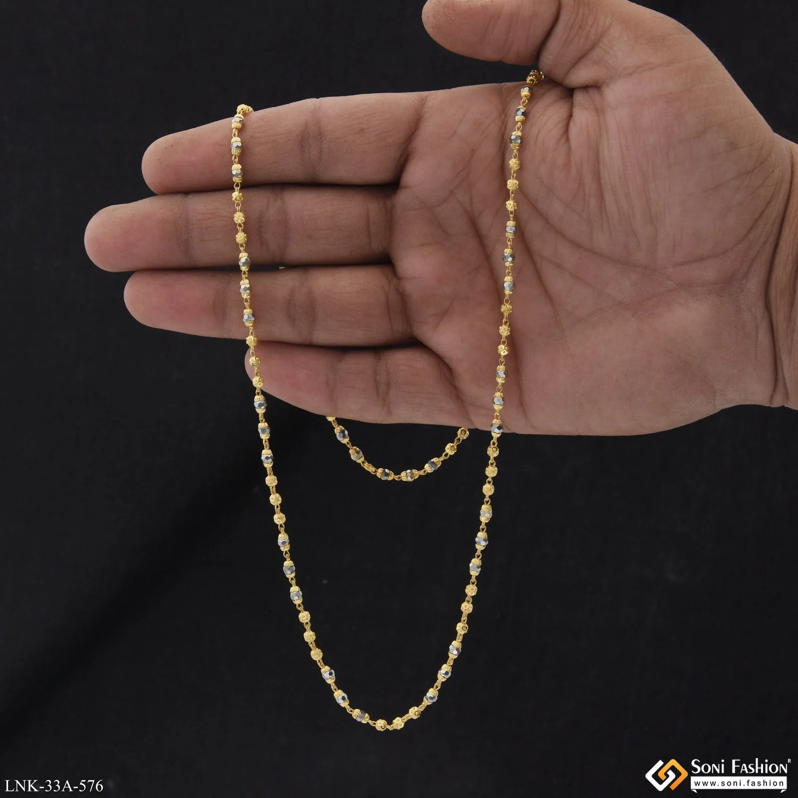 1 Gram Gold Plated Exclusive Design Mala for Women - Style A576 - Image 6