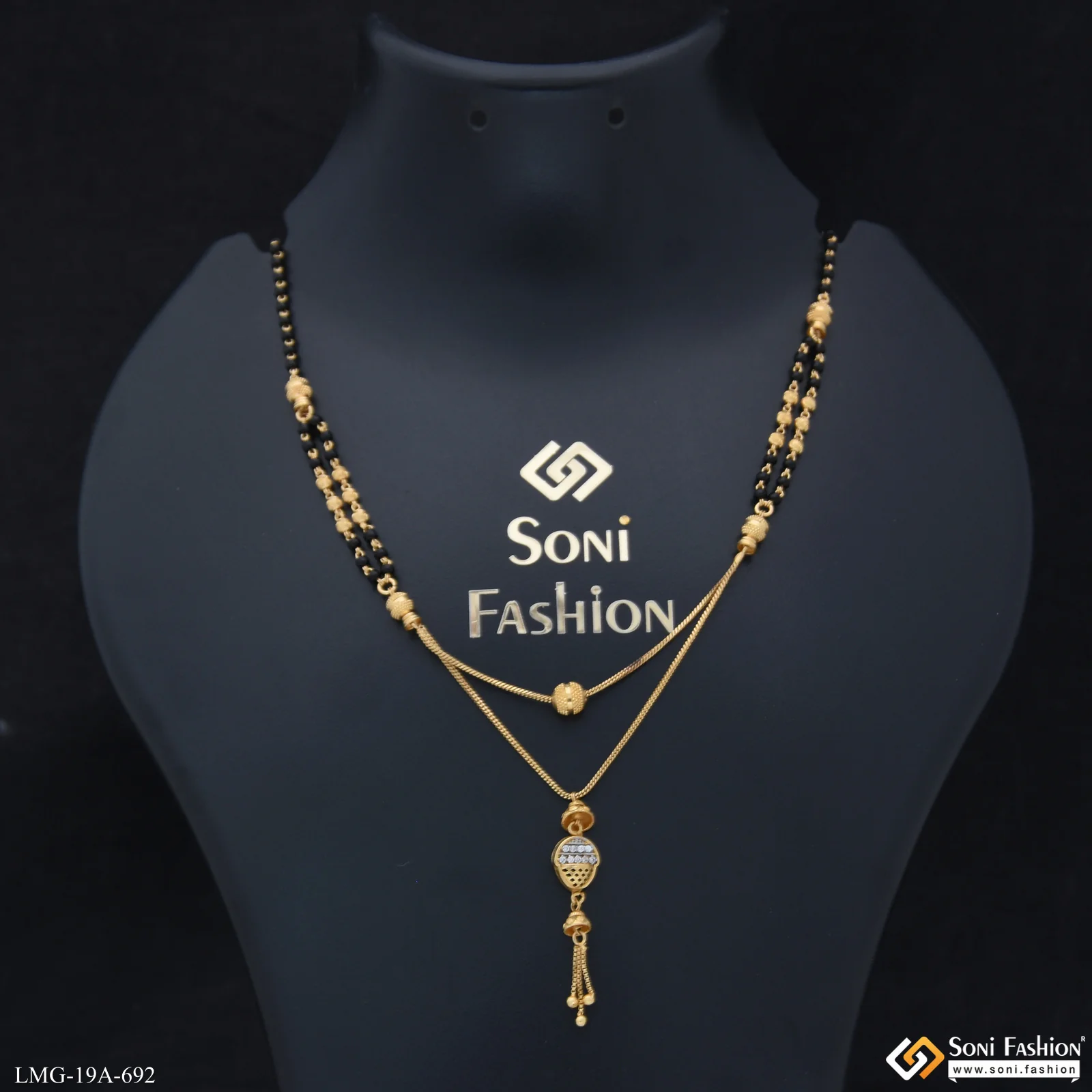 1 Gram Gold Plated Exclusive Design Mangalsutra for Women - Style A692