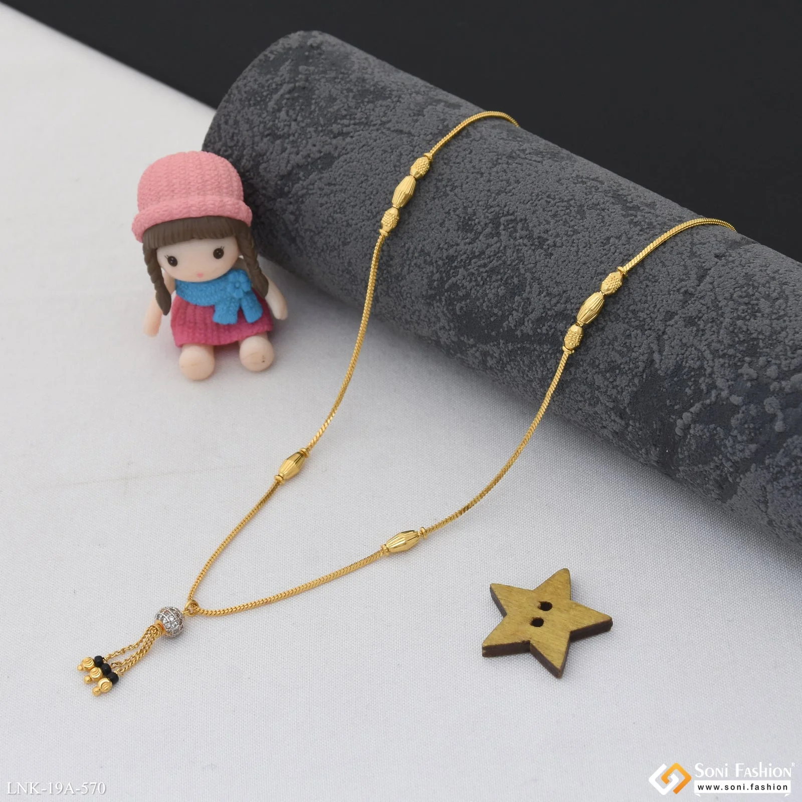 1 Gram Gold Plated Exclusive Design Necklace for Ladies - Style A570 - Image 2
